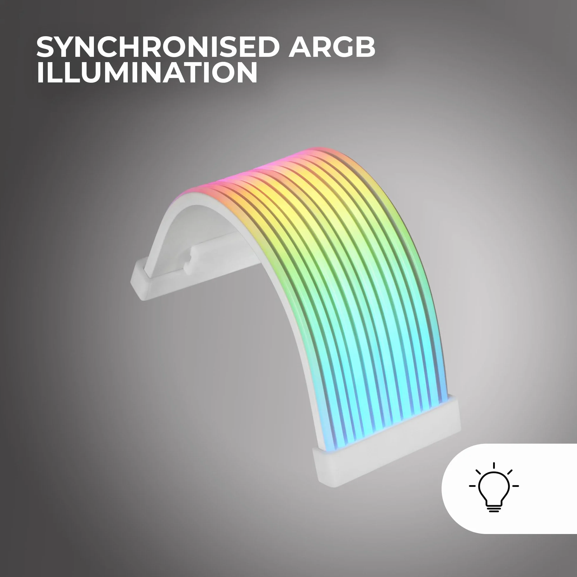 MARSGAMING MCA-24X, Cavo di Alimentazione ARGB 24PIN ATX per Scheda Madre, LED Ultra-luminosi, Illuminazione ARGB Sincronizzata, Cavo Flessibile in Silicone con Striscia Luminosa Laterale