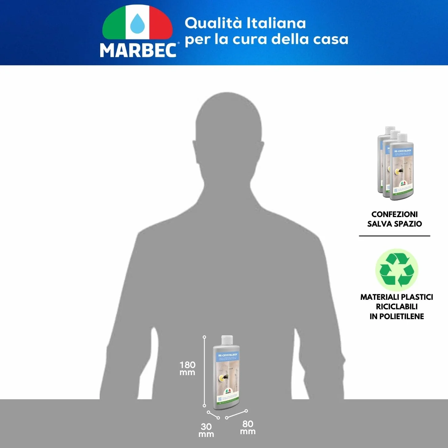 MARBEC RE-CRYSTALBOX 250GR Crema disincrostante lucidante vetri cristalli doccia