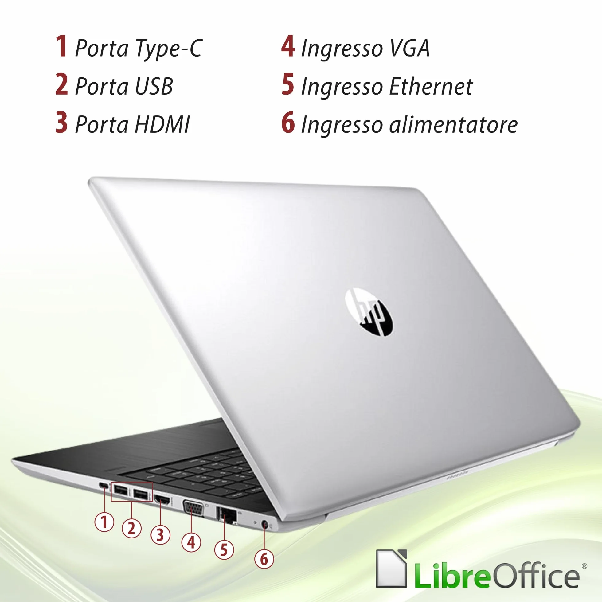 HP ProBook 450 G5 Notebook 15.6" HD Intel i5-7200U 2.5GHz 8GB RAM 512GB SSD Ricondizionato