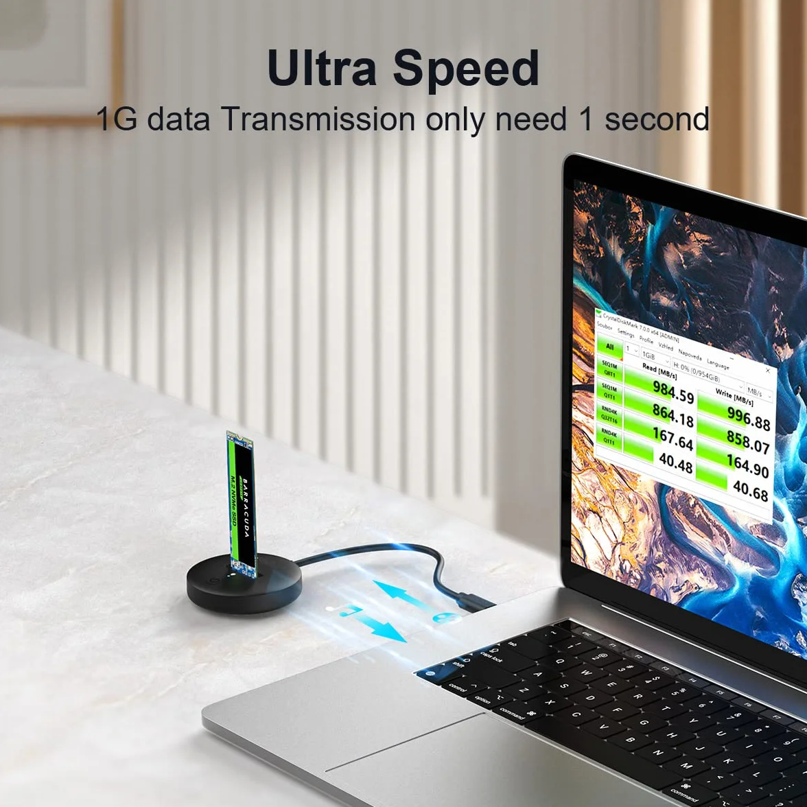 M.2 NVMe SSD Docking Station USB-C Reader USB 3.1 Gen2 10 Gbps Duplicator
