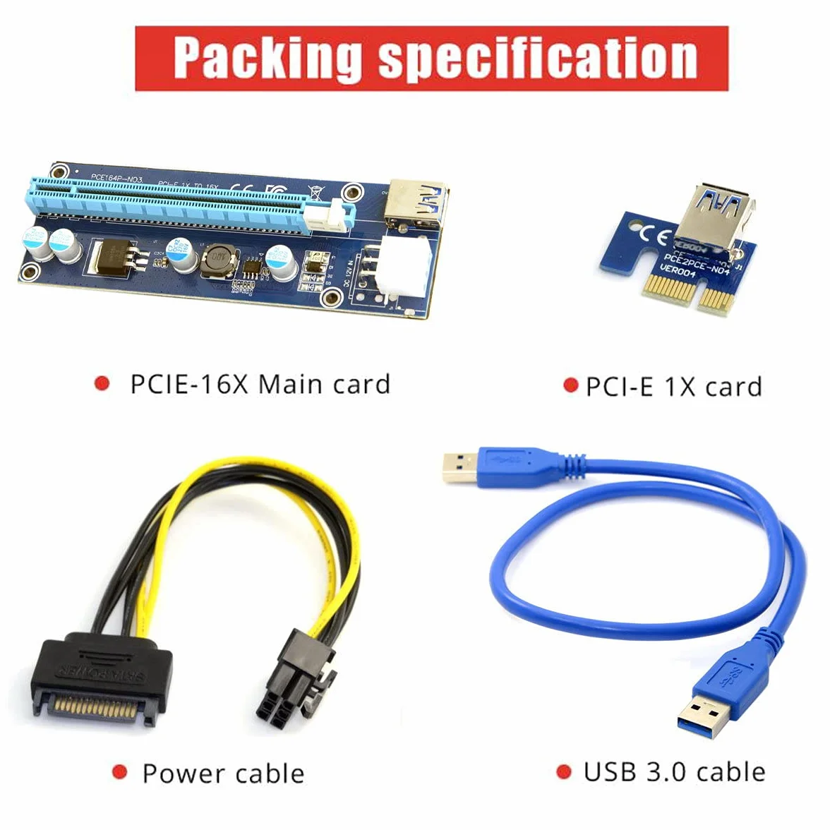 Chenyang Adattatore PCI-Express X1 a X16 GPU con cavo USB 3.0 e SATA