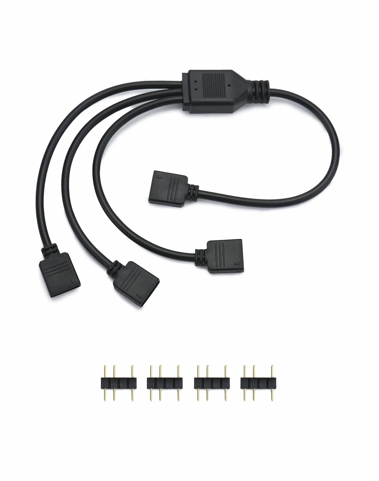 QWORK® Cavo splitter ARGB, 5 V, 3 pin, splitter argb, 1 presa su 3 spine, 30 cm, per dissipatore CPU e ventola ARGB 5 V