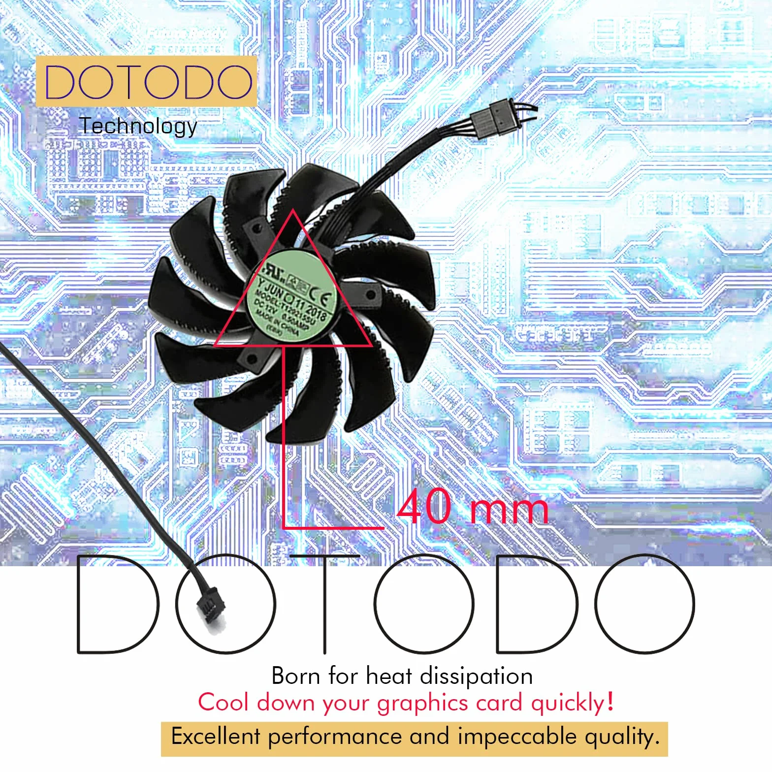 Ventola di raffreddamento T129215SU TPLD9210S12HH 4Pin Ventola di raffreddamento per Gigabyte GTX 1050 1060 1070 960 RX 470 480 570 580 Ventola di raffreddamento (Fan-A)