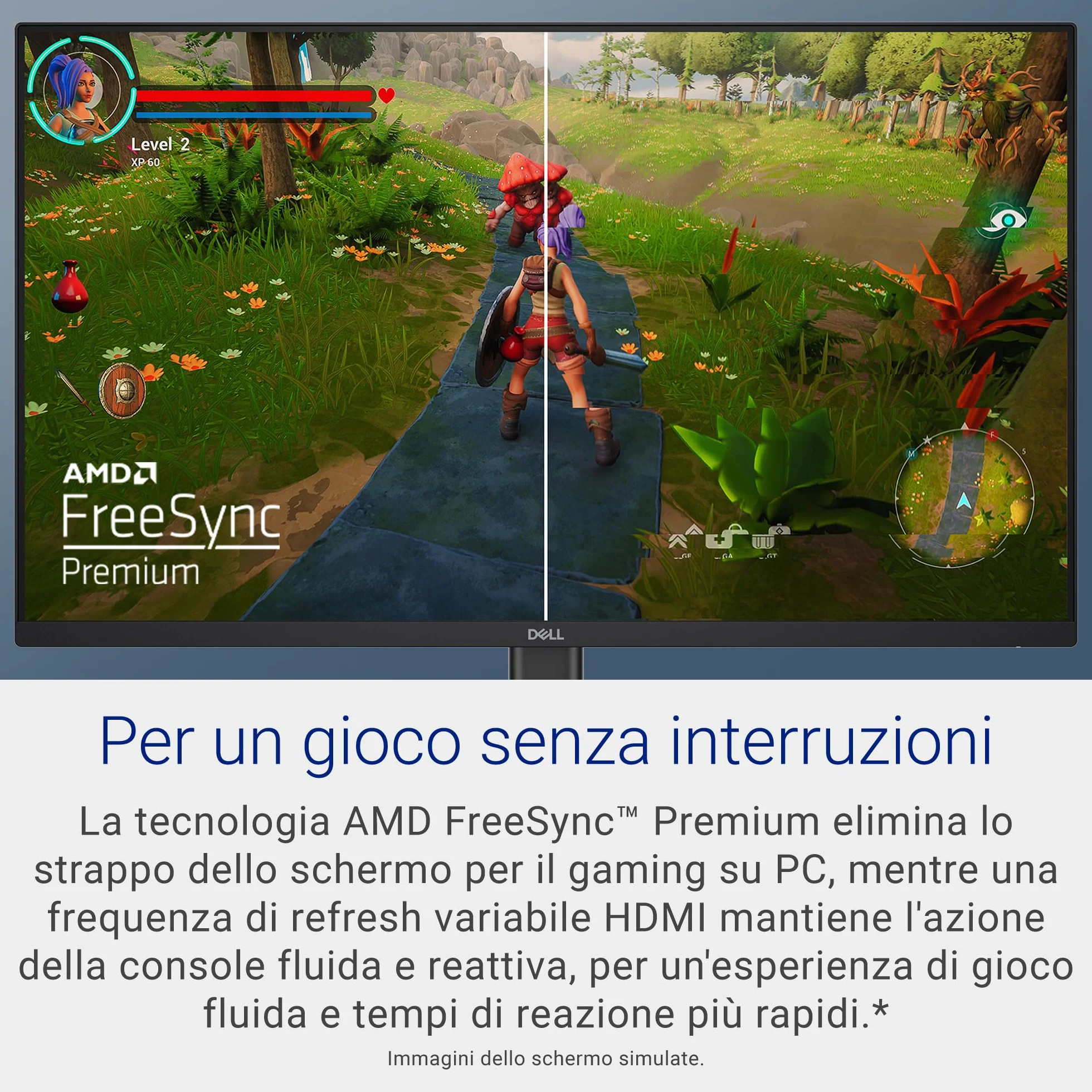 Dell 24 Monitor Gaming - SE2426HG, Full HD (1920x1080), 240Hz, Fast IPS, 0.5ms, AMD FreeSync Premium, 99% sRGB, HDR10, VESA (100x100mm), DisplayPort, 2 HDMI, 3 Anni di Garanzia, Nero
