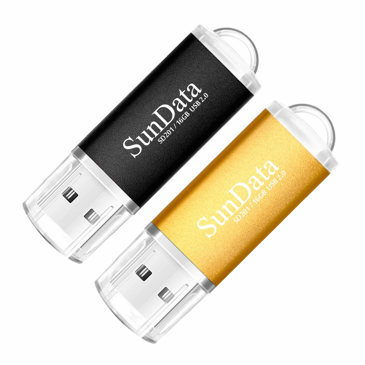SunData 2 Pezzi 16GB Chiavetta USB 2.0 Metallo Unità Memoria Flash con Luce LED