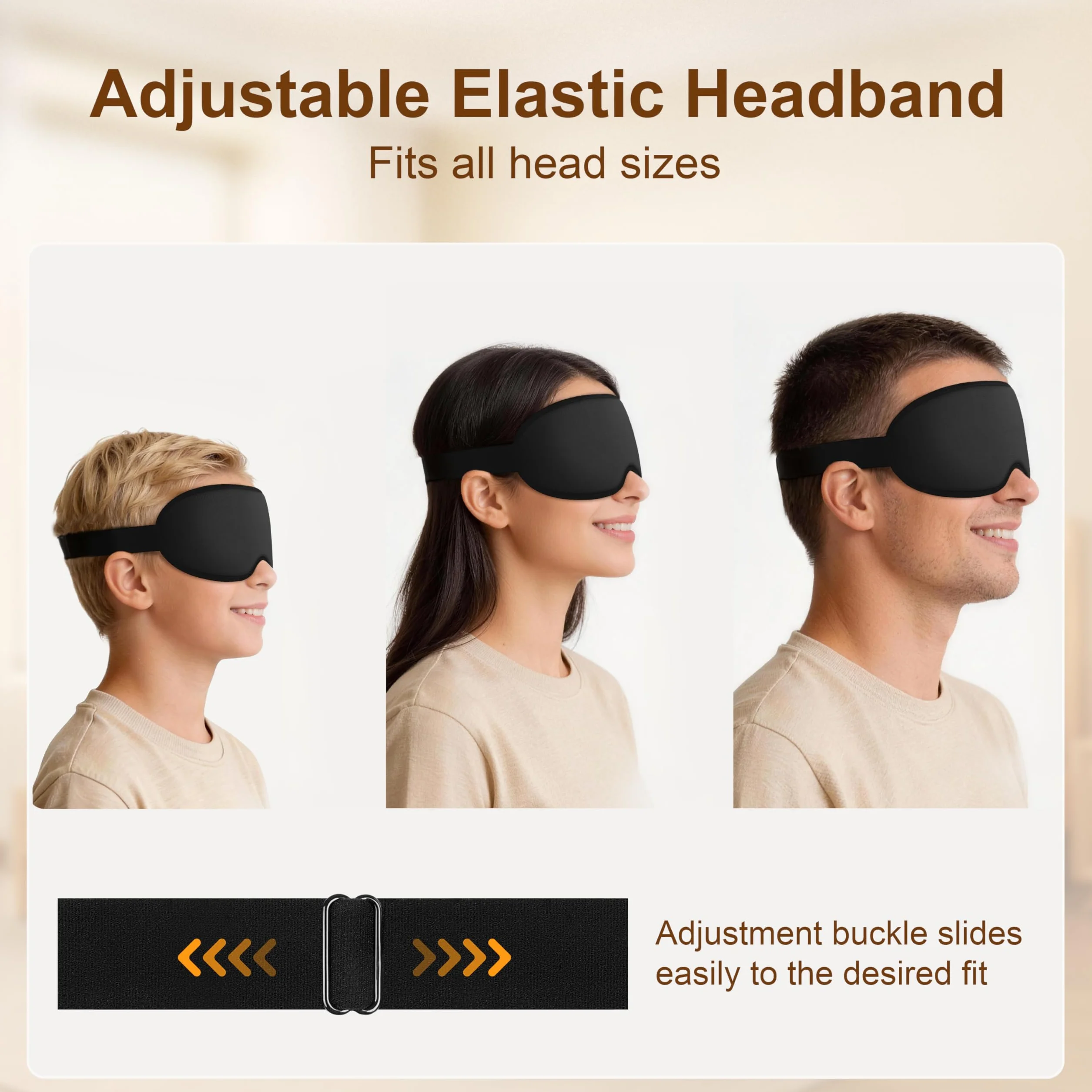 Gritin Mascherina per Dormire 3D Occhi Blocca Luce, Pressione Zero, Ergonomico, Morbido, Confortevole per Viaggi Sonno