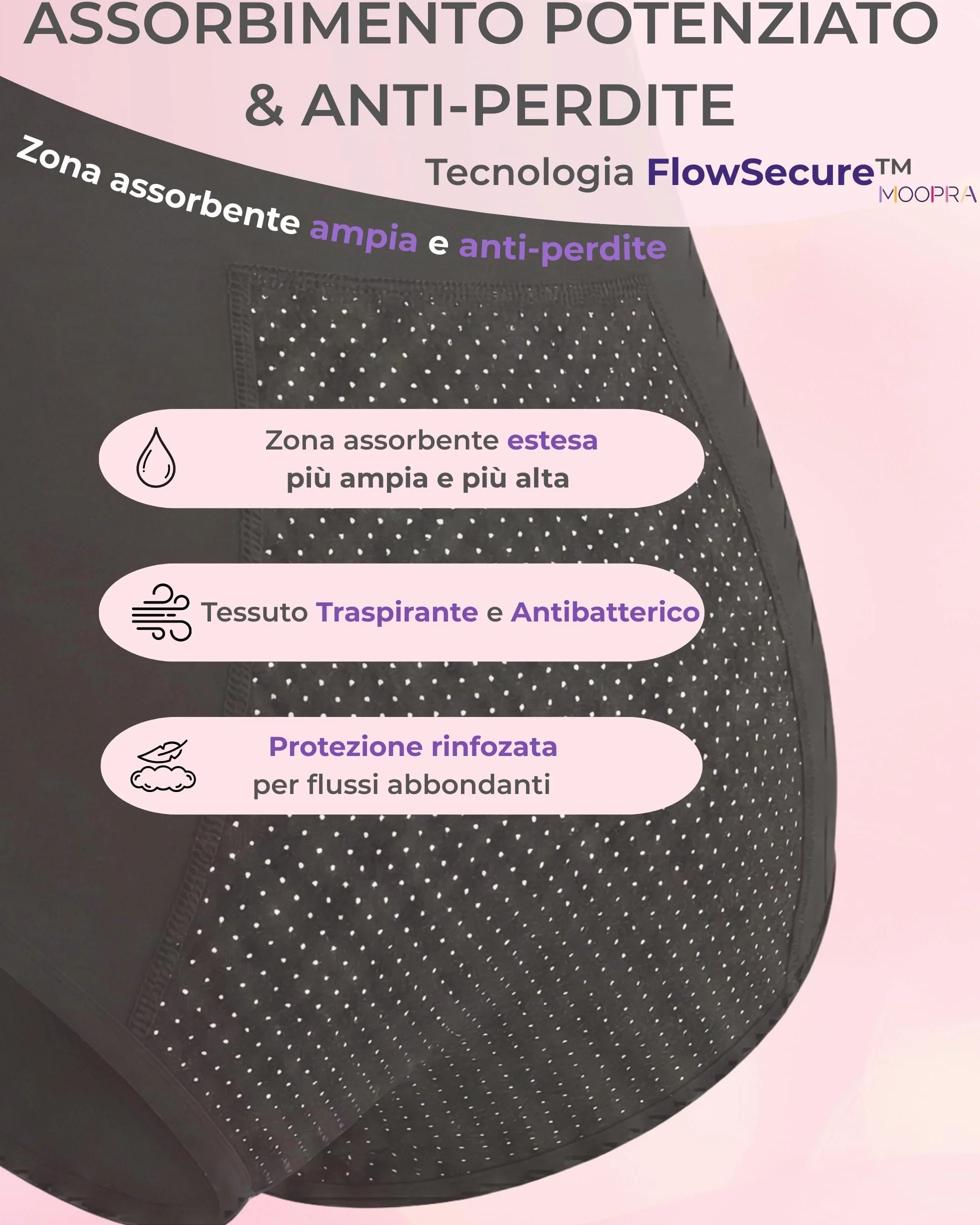 Mutande Mestruali Tipo Shorty Senza Cuciture Seamless Invisibile Assorbimento a Nido d’Ape Traspirante Antibatterico Postparto Lavabile Riutilizzabile OEKO-TEX Pack 2