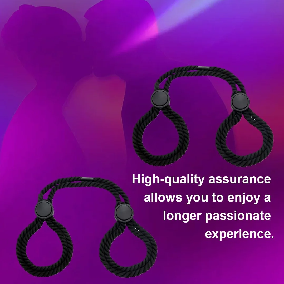 WeddHuis BDSM Bondage Corda Regolabile per Polsi e Caviglie Manette Mani Piedi Coppie Nero