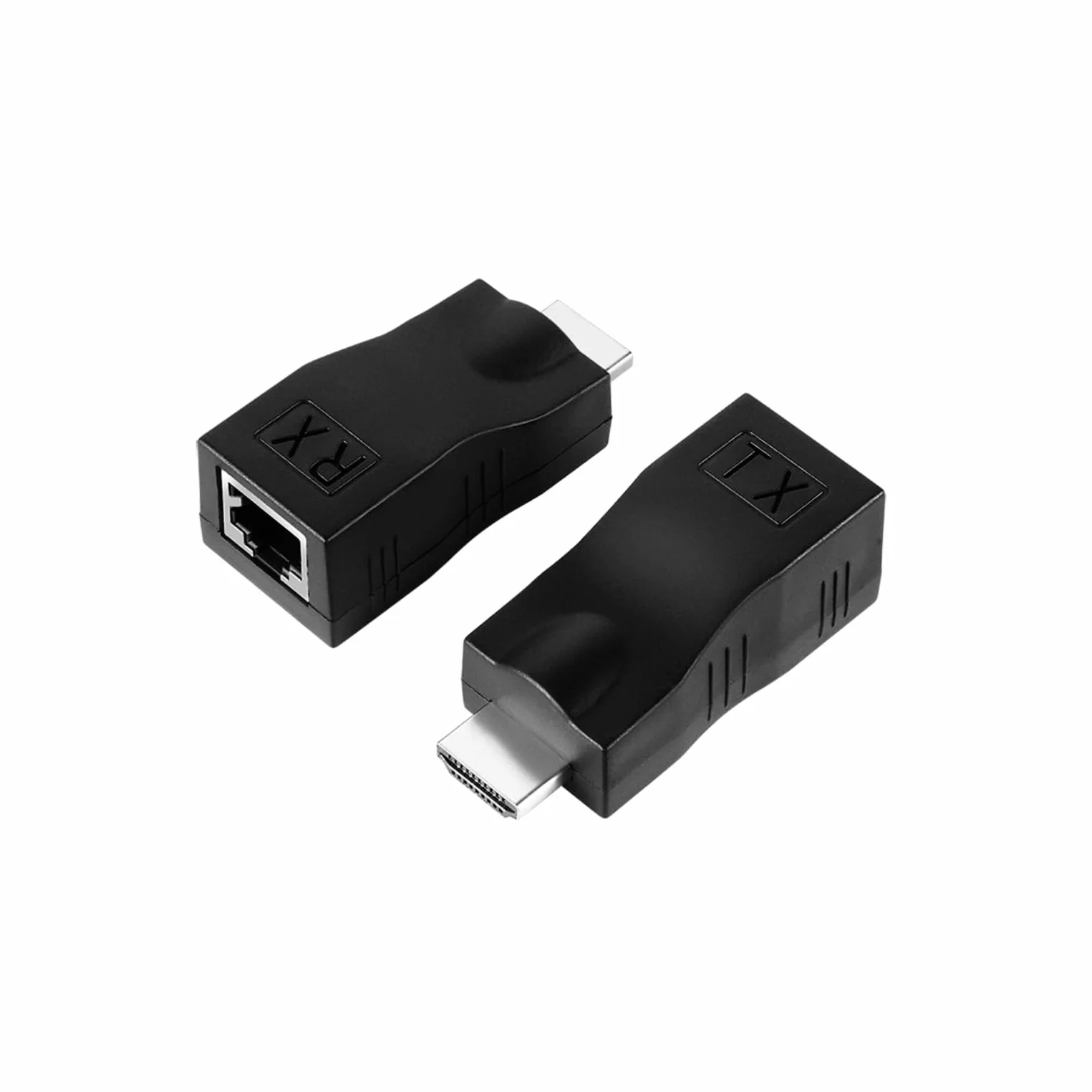 JZK 2 pezzi HDMI a RJ45 estensione fino a 25 m, cavo di rete HDMI-Ethernet 1080p Cat 5e/6 convertitore maschio-femmina ripetitore trasmettitore ricevitore adattatore per HDTV, PS4, STB, DVD