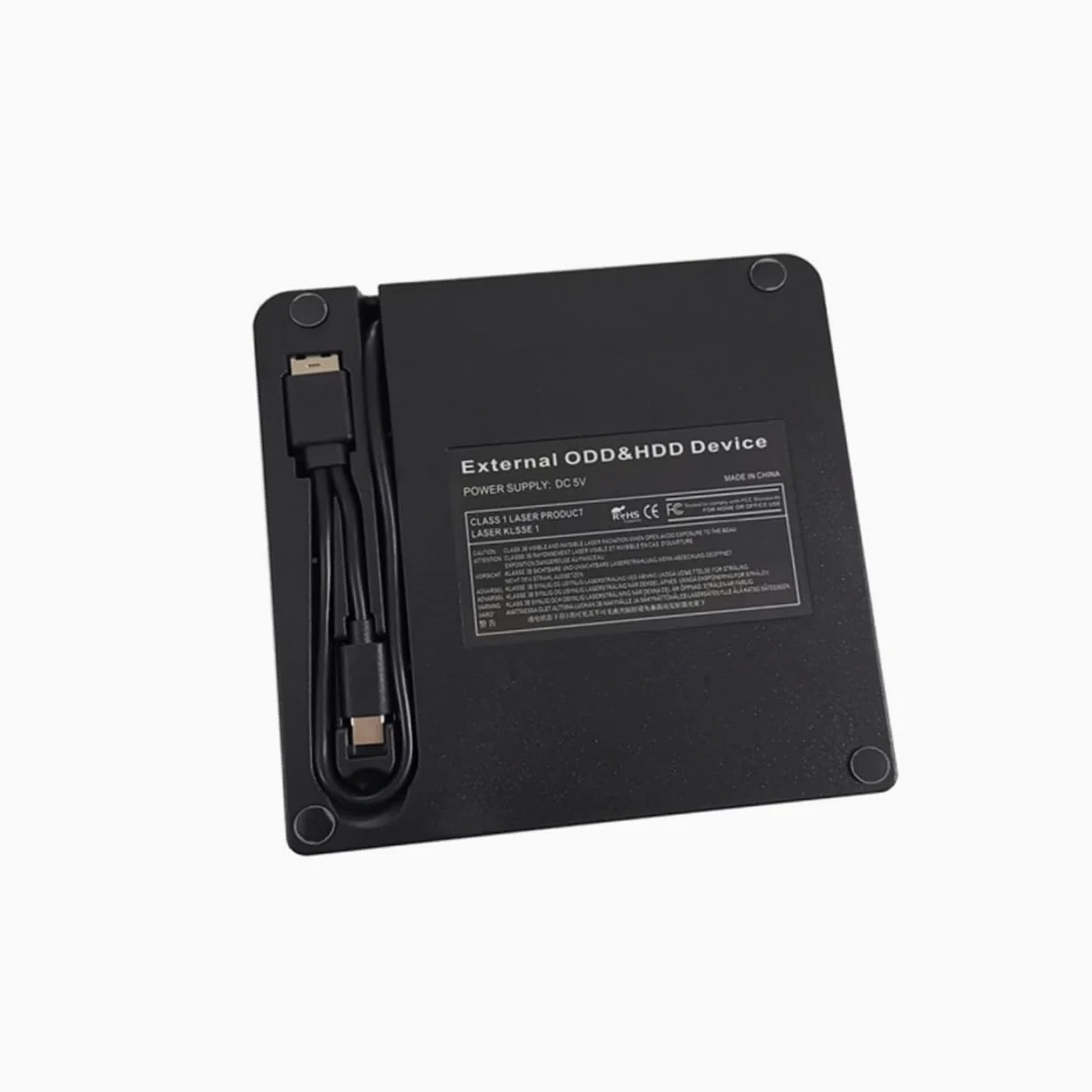 jojofuny Masterizzatore Dvd Esterno Typec Nero USB 3.0 Unità Ottica Abs per Desktop e Laptop senza Necessità di Driver Multi Funzione