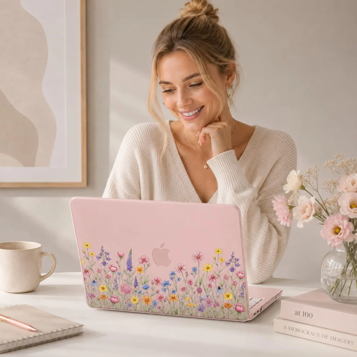 Custodia per MacBook Neo da 13 pollici modello 2026 modello A3404, motivo floreale fresco 1,2 mm, custodia rigida ultra sottile da 1,2 mm, set di accessori per laptop 6 in 1 per donne e