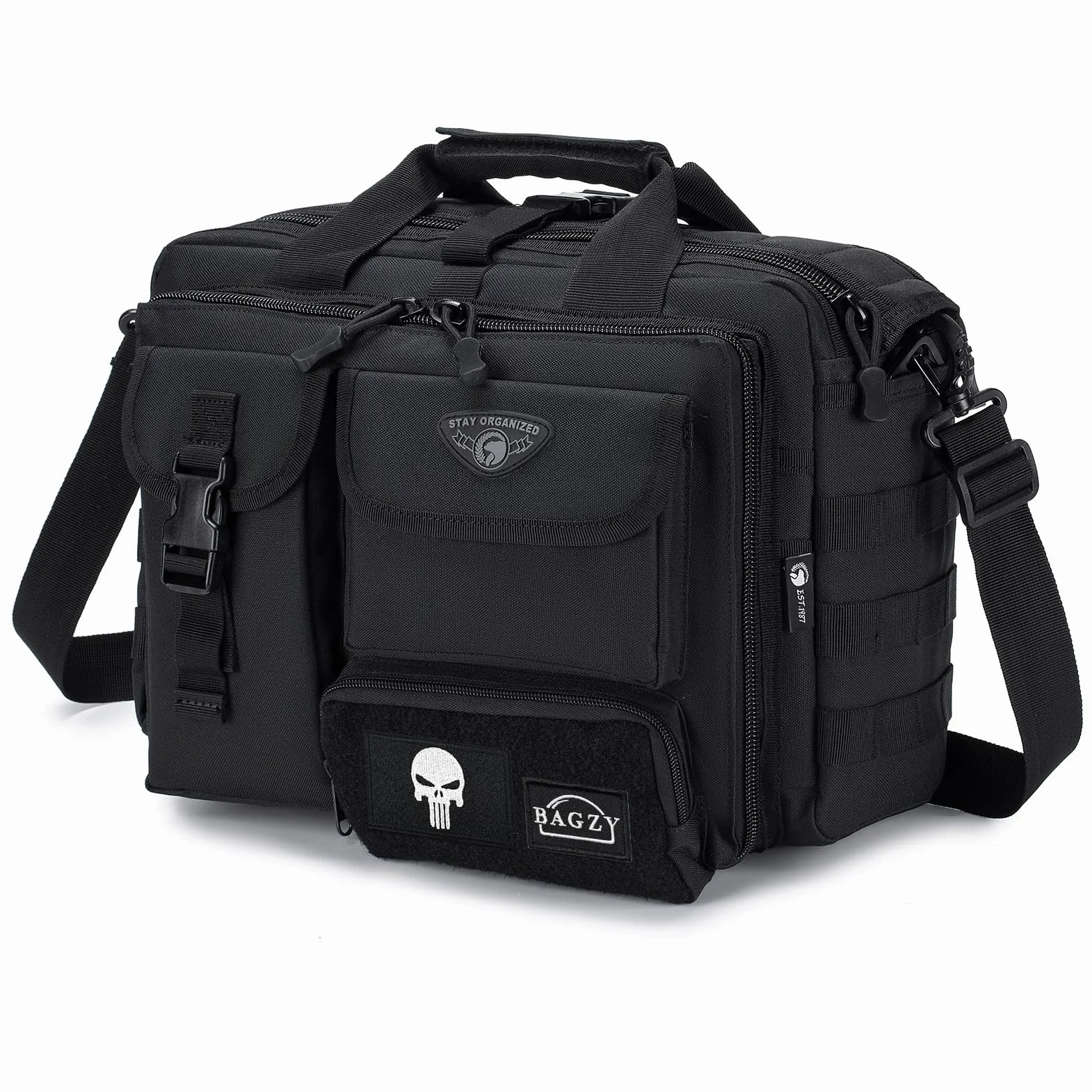 BAGZY Ventiquattrore per PC portatili 15,6 Pollici，Borsello Tattico Militare MOLLE Borsa 24 Ore Oxford Borse Valigetta Uomo Borsa Cartella Portadocumenti da Ufficio Lavoro Regalo per Uomo