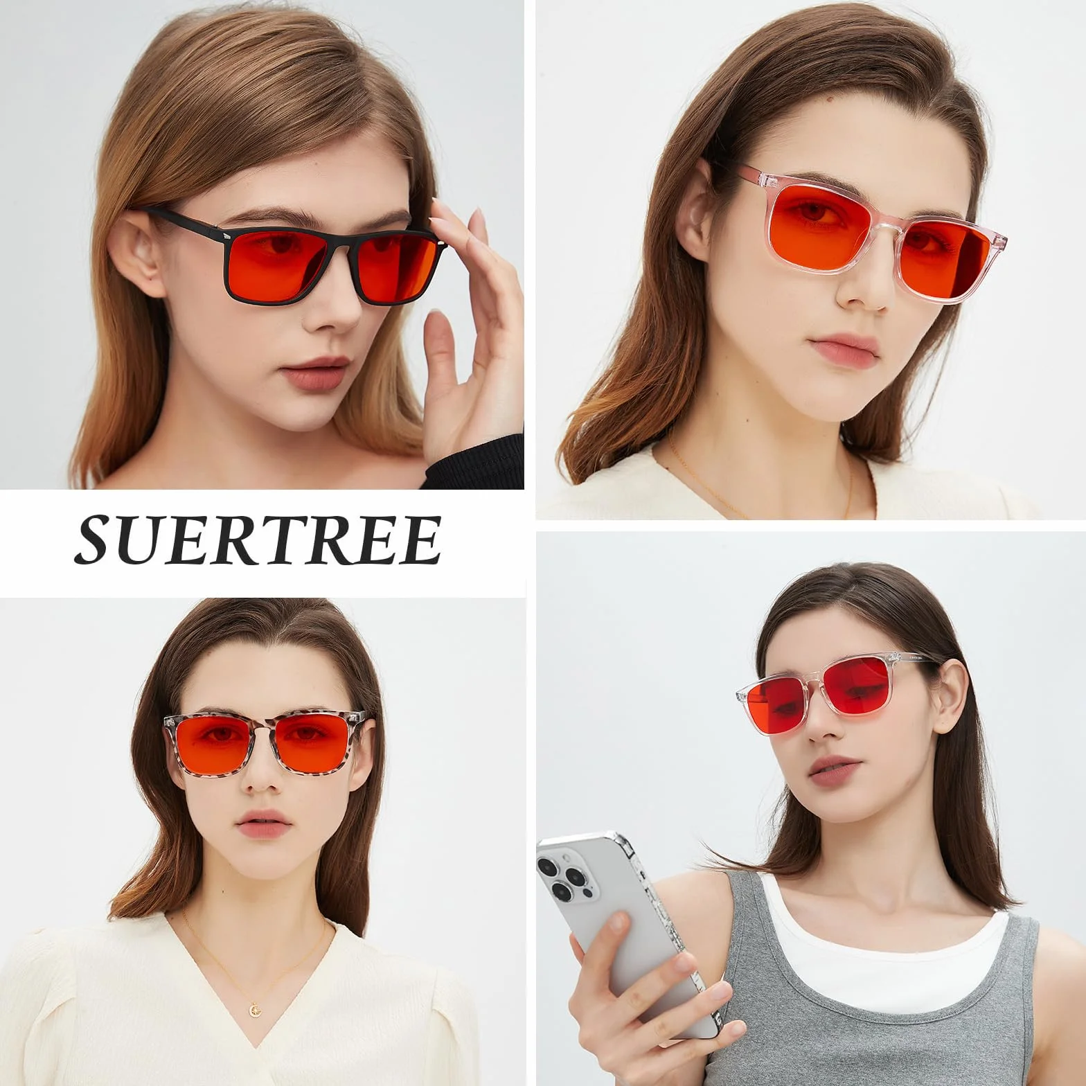 Occhiali Blue Blocker Lenti Rosse 99% Anti Luce Blu Uomo TR90 Computer Filtro Luce Blu Donna