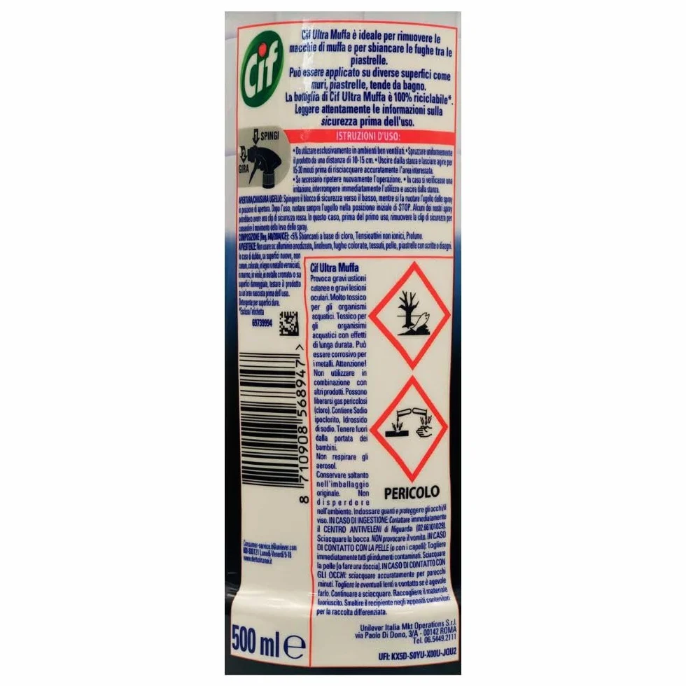 Ultra Muffa Spray Antimuffa 500 ml + Panno Lattice 30x30 Zestaw 2 Spray + Panno