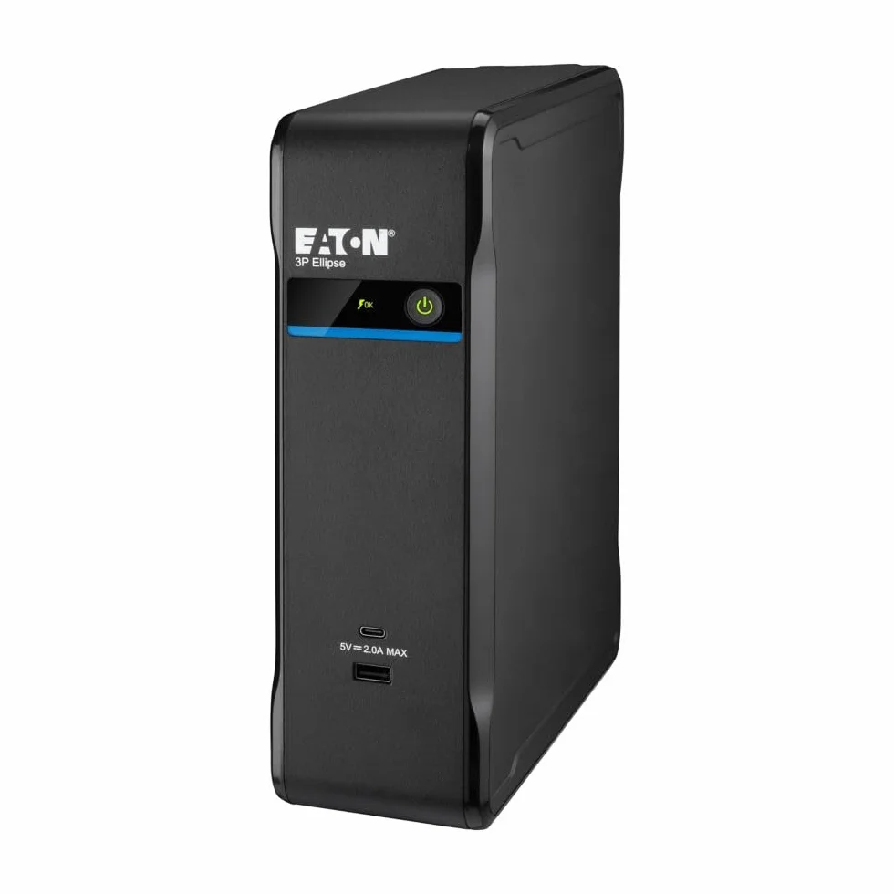Eaton Ellipse 3P900UD UPS – Gruppo di Continuità Off-Line – 900VA/540W – Presa DIN – USB Tipo A & C (4 prese con batteria + sovratensioni, 4 solo sovratensioni, software di spegnimento)