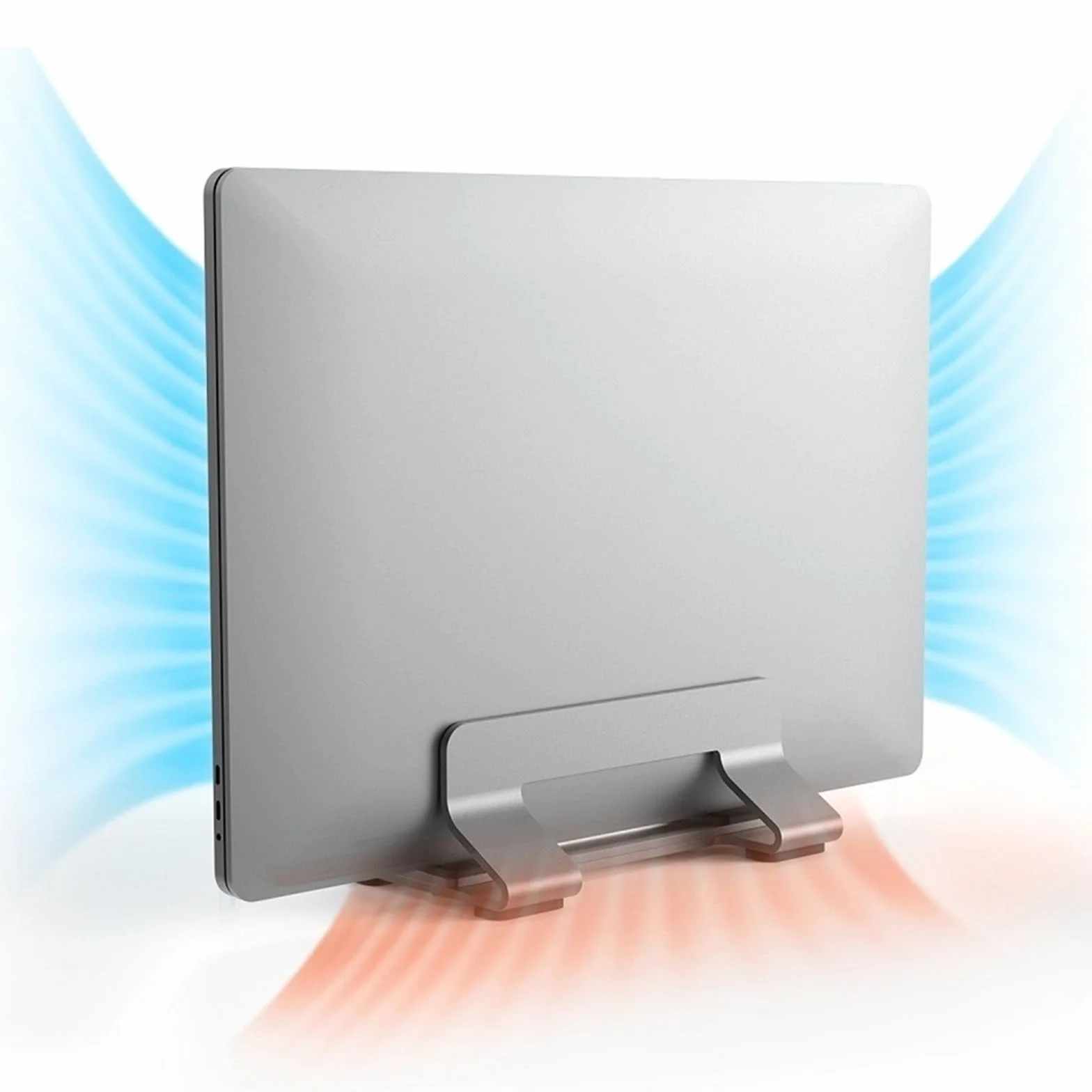 Supporto per Laptop Supporto Verticale for Laptop, Supporto for Laptop in Alluminio con Larghezza Regolabile for scrivania, Supporta la Maggior Parte dei Laptop Rialzo per Laptop(Silver)