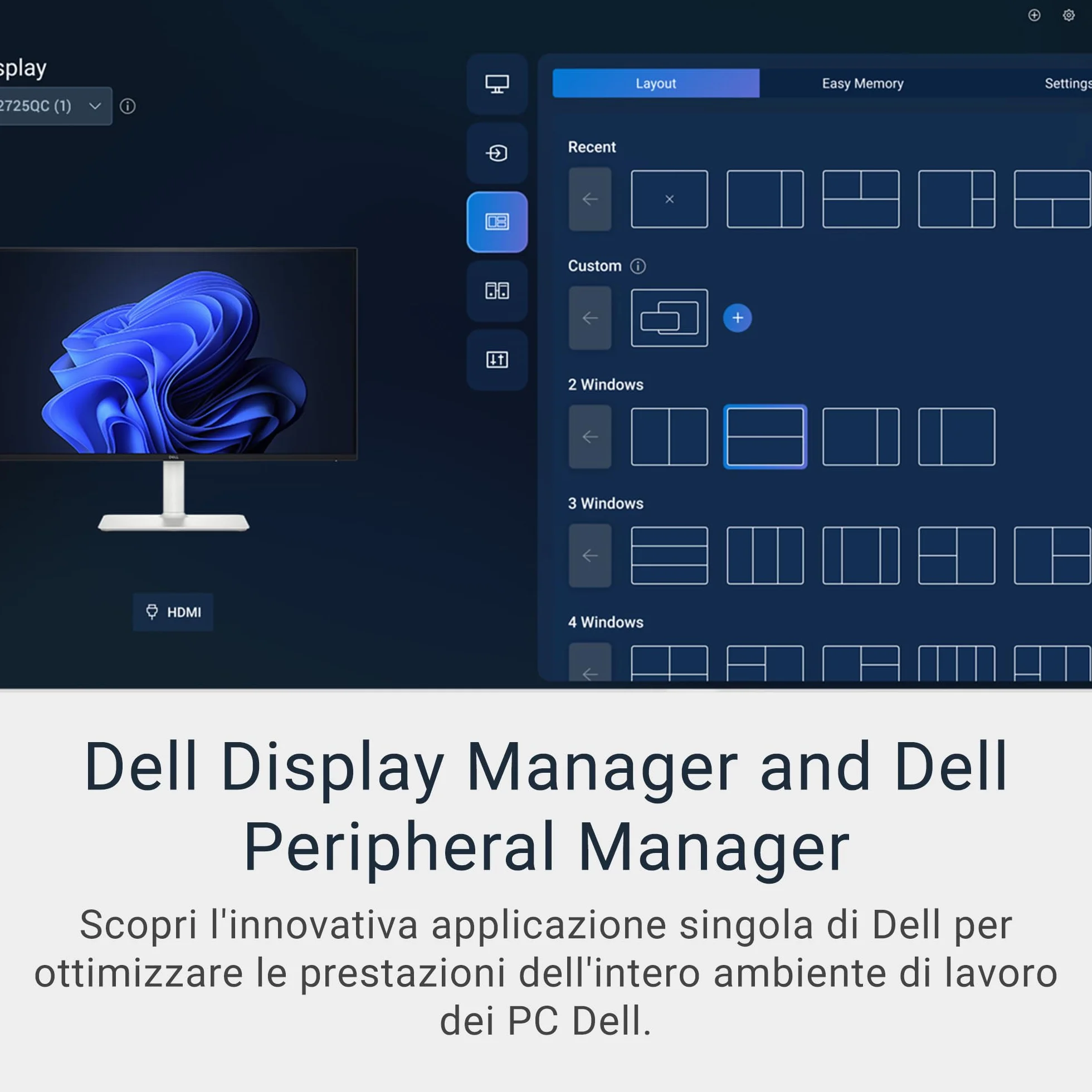 Dell 34 Plus USB-C Monitor - S3425DW, WQHD (3440x1440), 21:9 Curvo, 120Hz, VA, 1ms, AMD FreeSync Premium, HDR10, Regolabile in Altezza, Altoparlanti integrati, 2 USB-C, 2 HDMI, 3 Anni di Garanzia