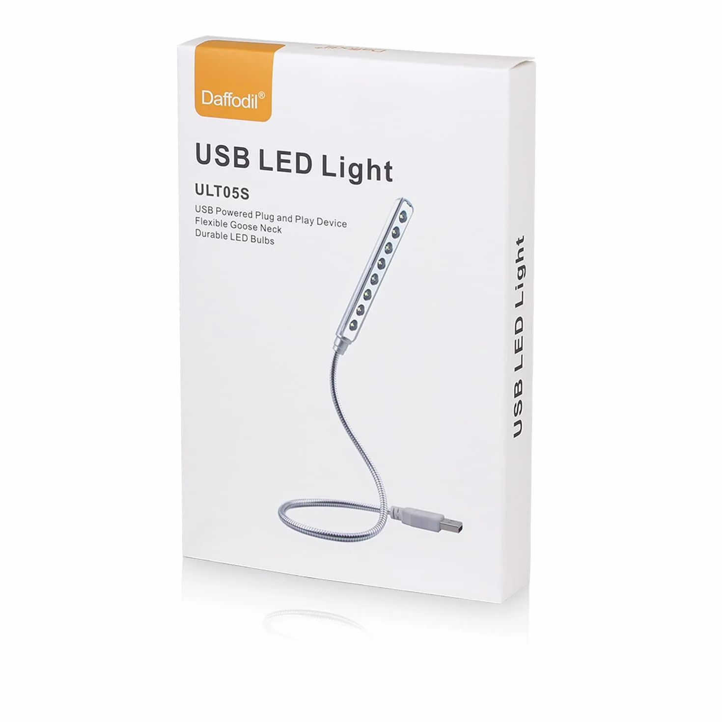 Daffodil ULT05 – USB LED light – 8 super luminoso LED lampada da lettura – Nessuna batteria necessaria – compatibile con PC e Mac