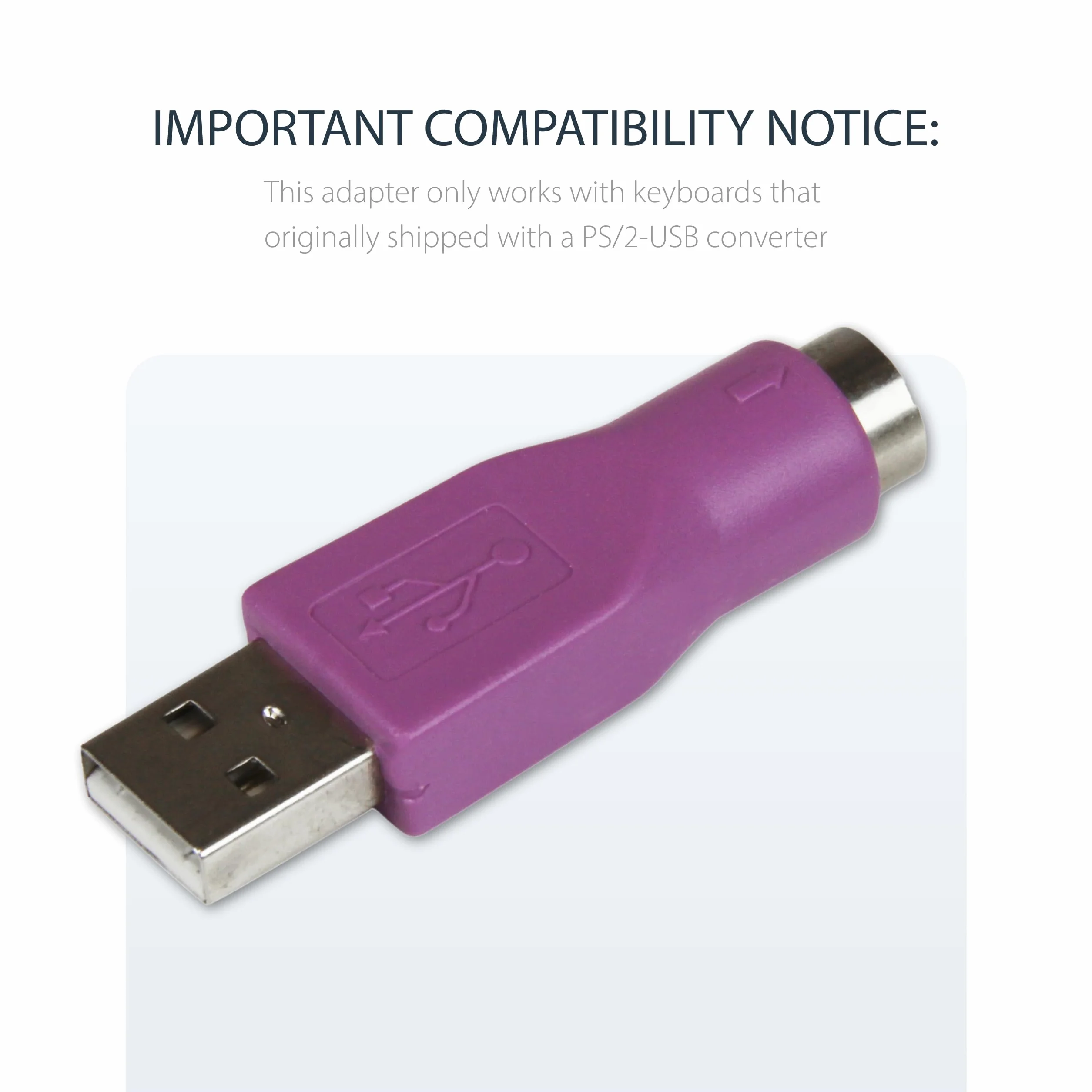 StarTech.com Adattatore di ricambio PS/2 a USB, Convertitore sostitutivo per tastiera da PS/2 a USB F/M