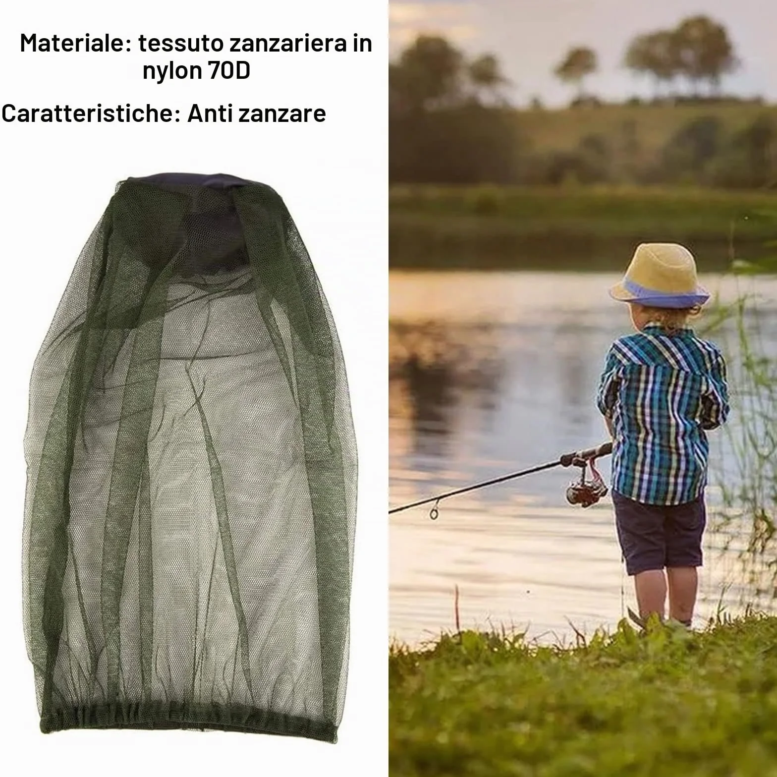 Cappello con zanzariera, protezione per il viso antimalvagio