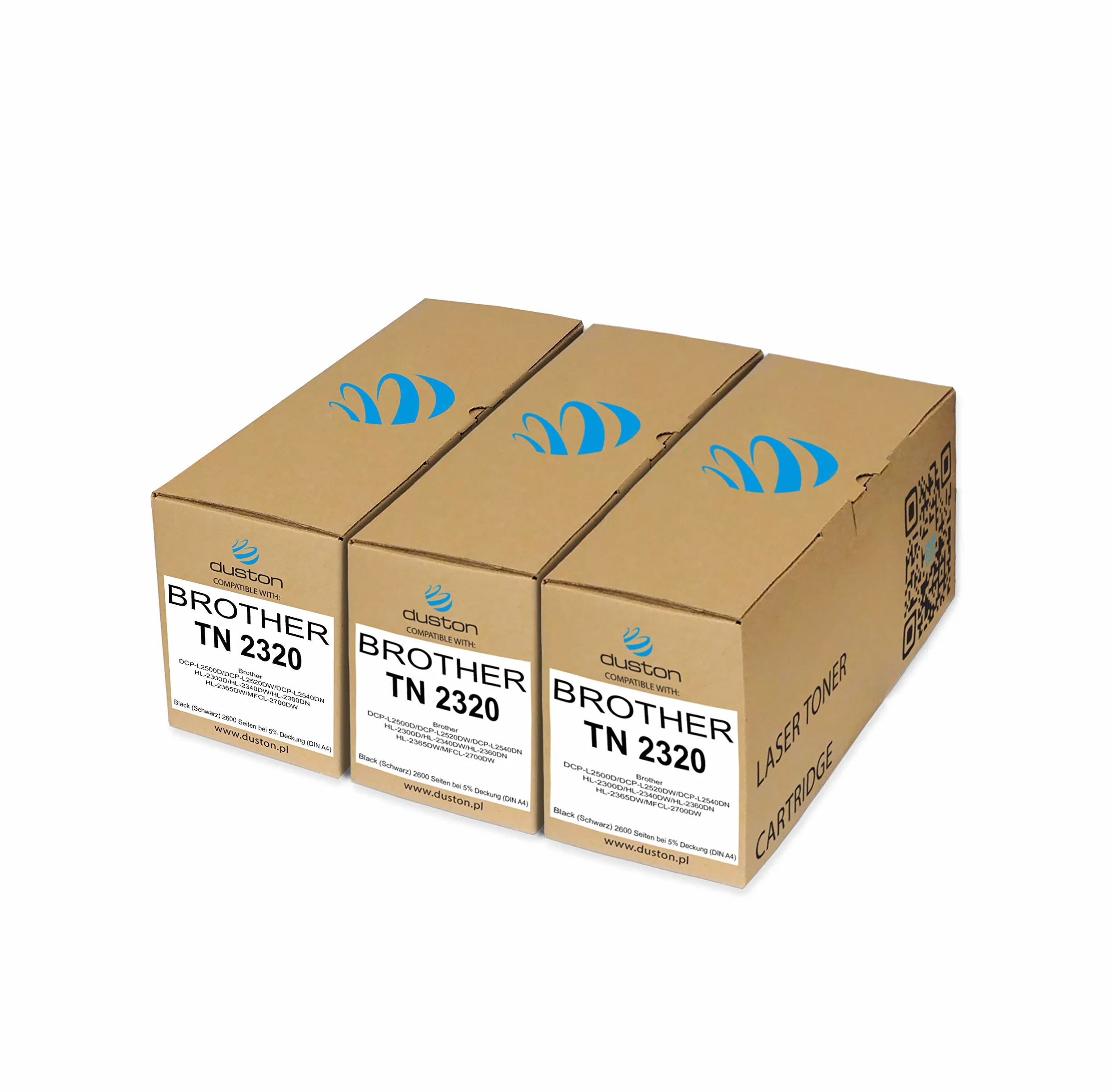 duston 3x toner nero TN2320, TN-2320 compatibile con Brother TN-2320 DCP-L2500D DCP-L2520DW DCP-L2540DN HL-2300D HL-2340DW HL-2360DN HL-2365DW MFCL-2700DW