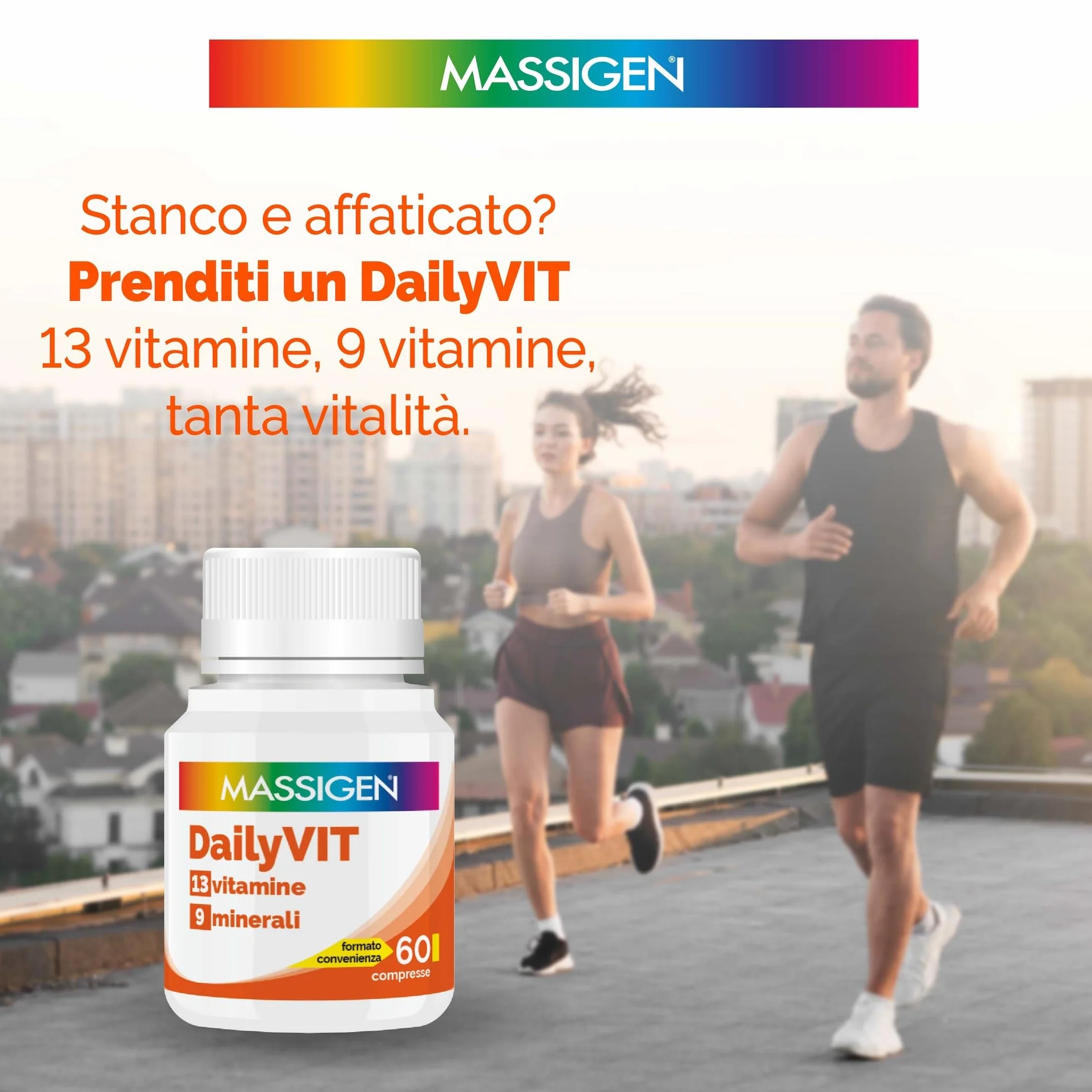 DailiVIT+ Integratore Multivitaminico 13 Vitamine 9 Minerali Supporto Energetico Immunitario 60 Compresse 1.2 g