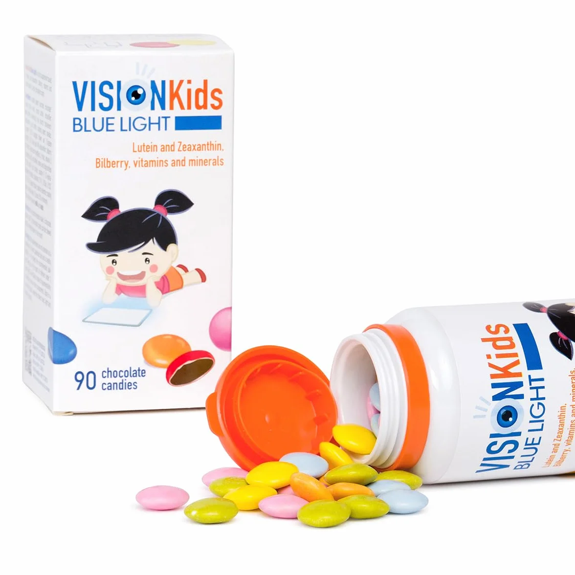 Integratore Occhi Luteina Zeaxantina Bambini 3+ Anni 90 Confetti Vision Kids BLUE LIGHT Protezione Retina Luce Blu