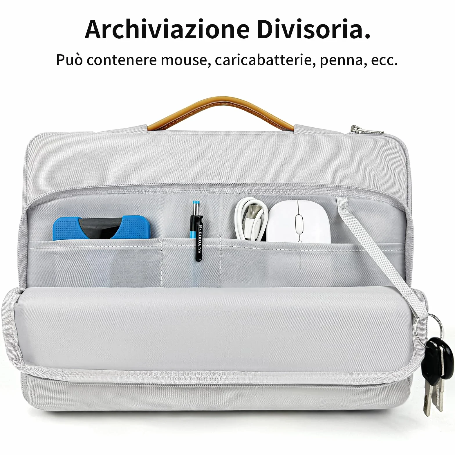 NIMOSA Porta pc Portatile Borsa Pc 15.6 Pollici con Protezione a Cuscini d'Aria - Impermeabile, Zip YKK Borse laptop per Porta MacBook Pro/Air, per Laptop In Viaggio d'Affari