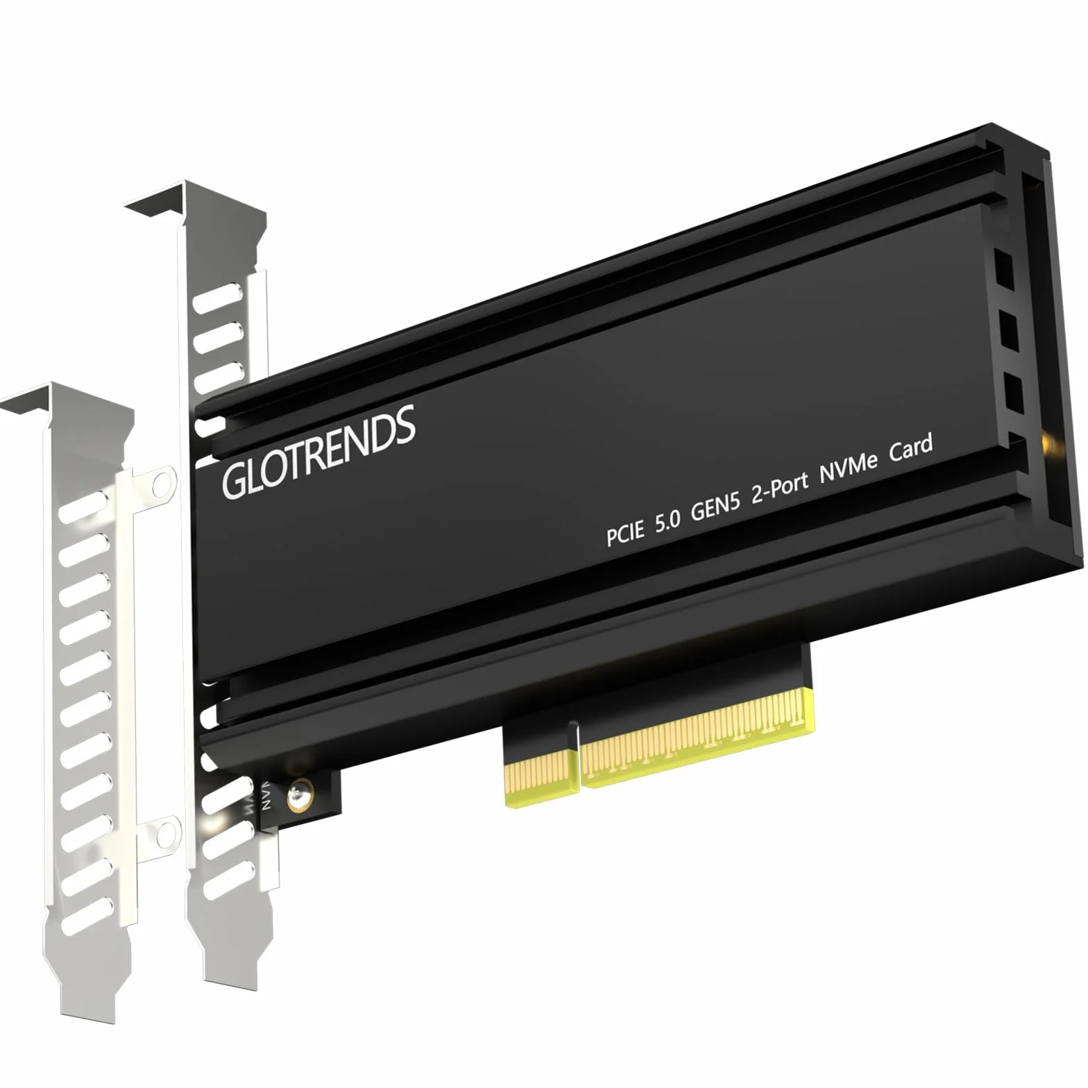 GLOTRENDS PA52L Dual Adattatore M.2 NVMe a PCIe 5.0 X8 senza biforcazione PCIe, Configurazione Soft M.2 NVMe RAID tramite strumento OS