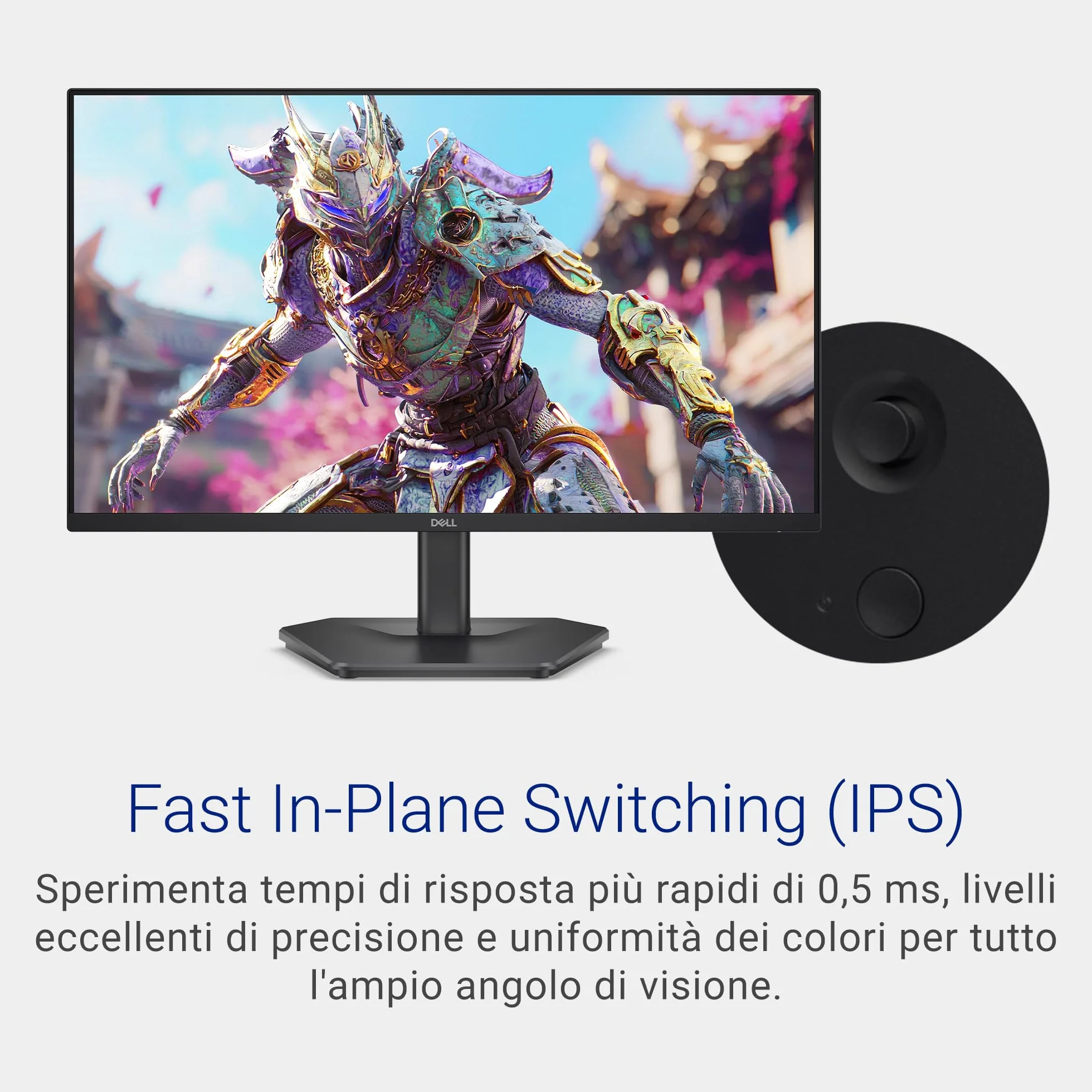 Dell 24 Monitor Gaming - SE2426HG, Full HD (1920x1080), 240Hz, Fast IPS, 0.5ms, AMD FreeSync Premium, 99% sRGB, HDR10, VESA (100x100mm), DisplayPort, 2 HDMI, 3 Anni di Garanzia, Nero