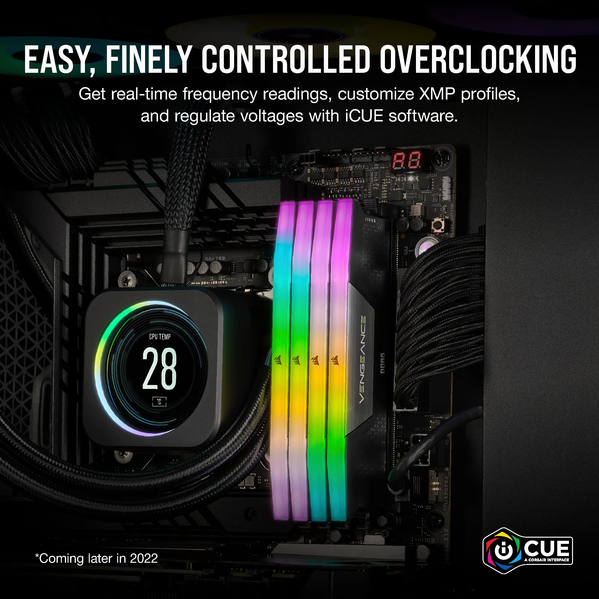 CORSAIR VENGEANCE RGB DDR5 32GB (2x16GB) DDR5 6000MHz CL30 AMD EXPO Intel XMP iCUE Memoria Compatibile per Computer - Grigio (CMH32GX5M2B6000Z30K)