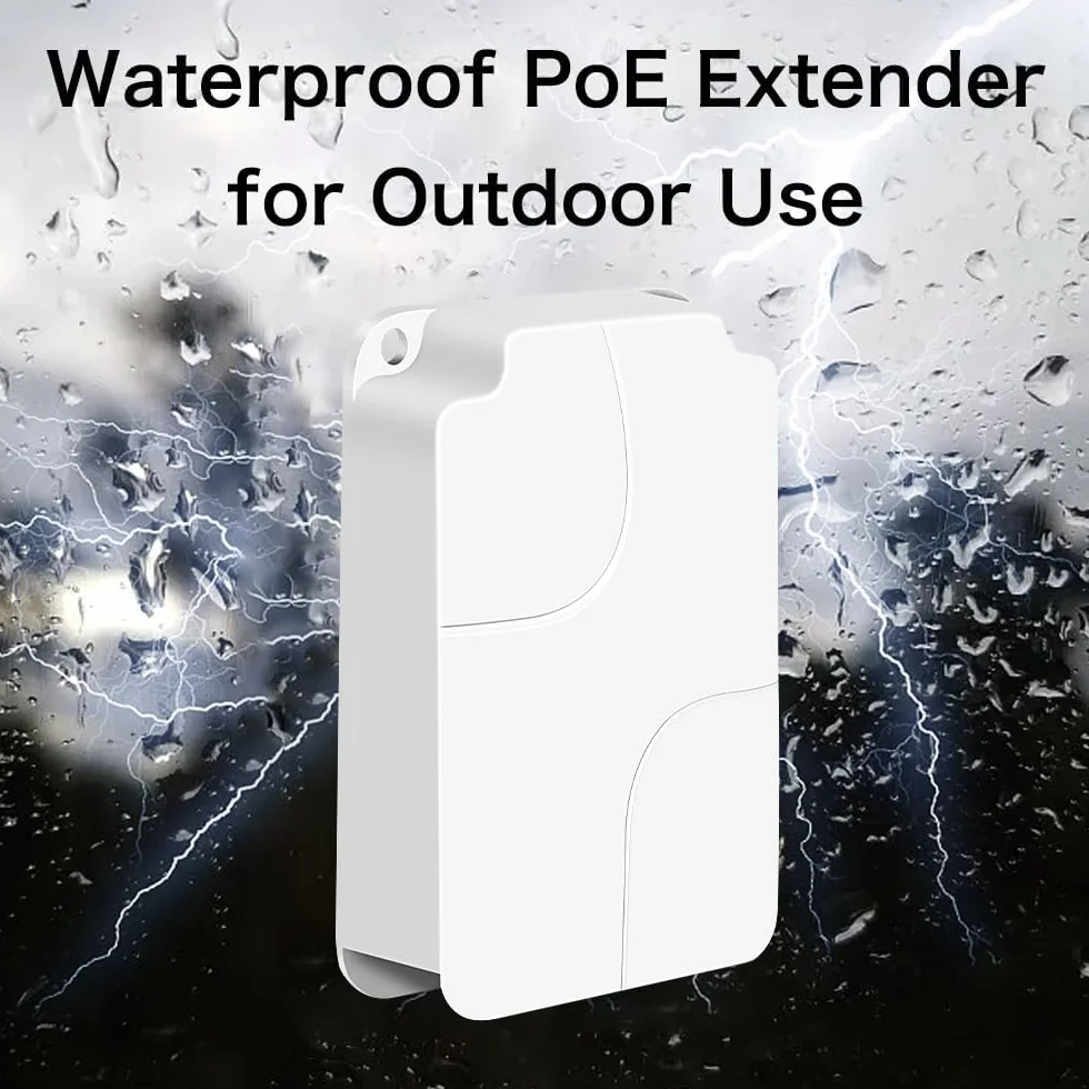Estensore PoE Gigabit per esterni, 1 in 3 out PoE+ Extender con 1000 Mbps, uscita fino a 24 W di potenza in 30W-IEEE802.3af/at, impermeabile IP66, si estende fino a 100 m, Plug & Play