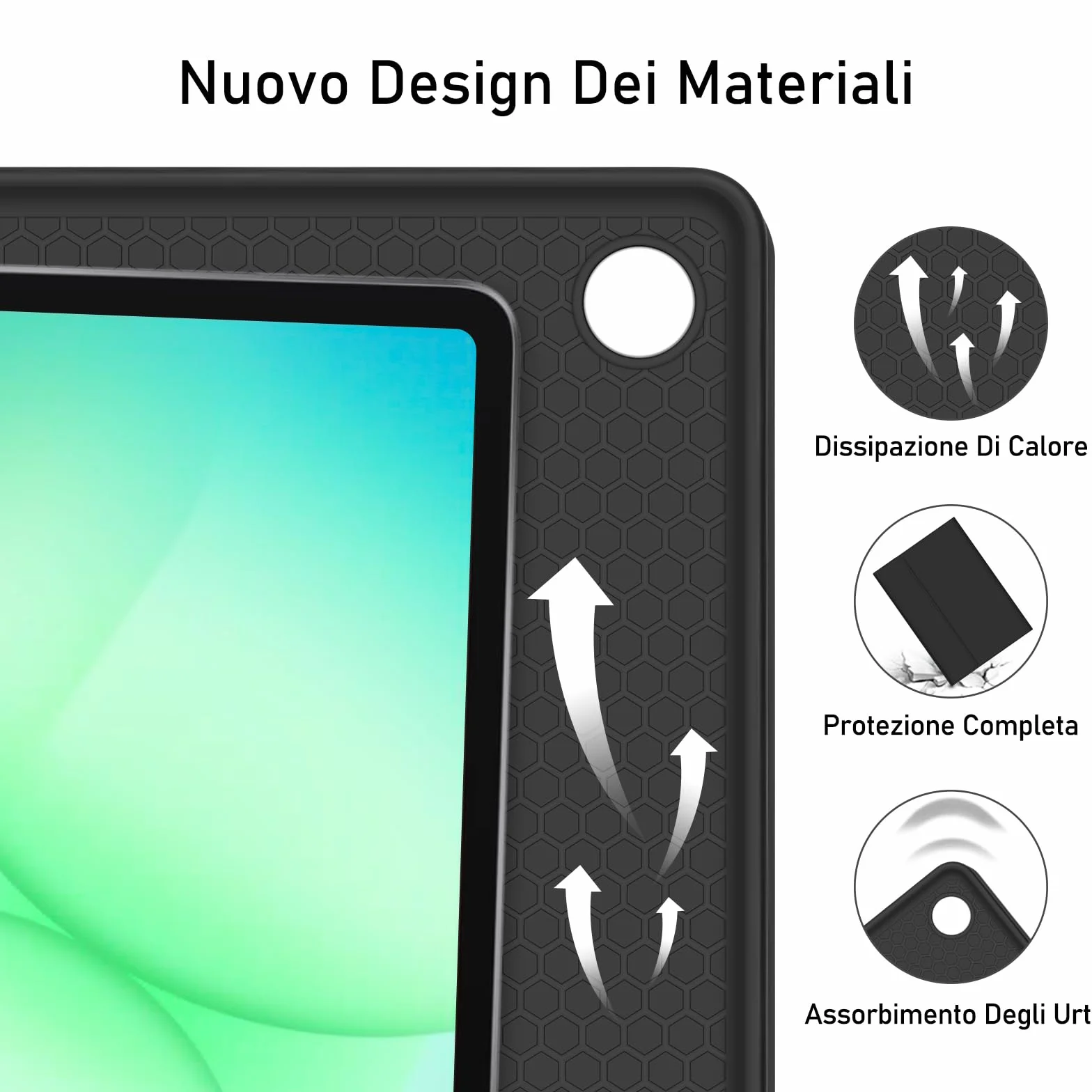 Tastiera Custodia per Samsung Galaxy Tab A11 Plus 2025/Tab A9 Plus 2023 11 Pollici, Custodia per Italiano QWERTY Tastiera con Portapenne,Tastiera Bluetooth Staccabile Cover con Samsung A11+/A9+ (Nero)