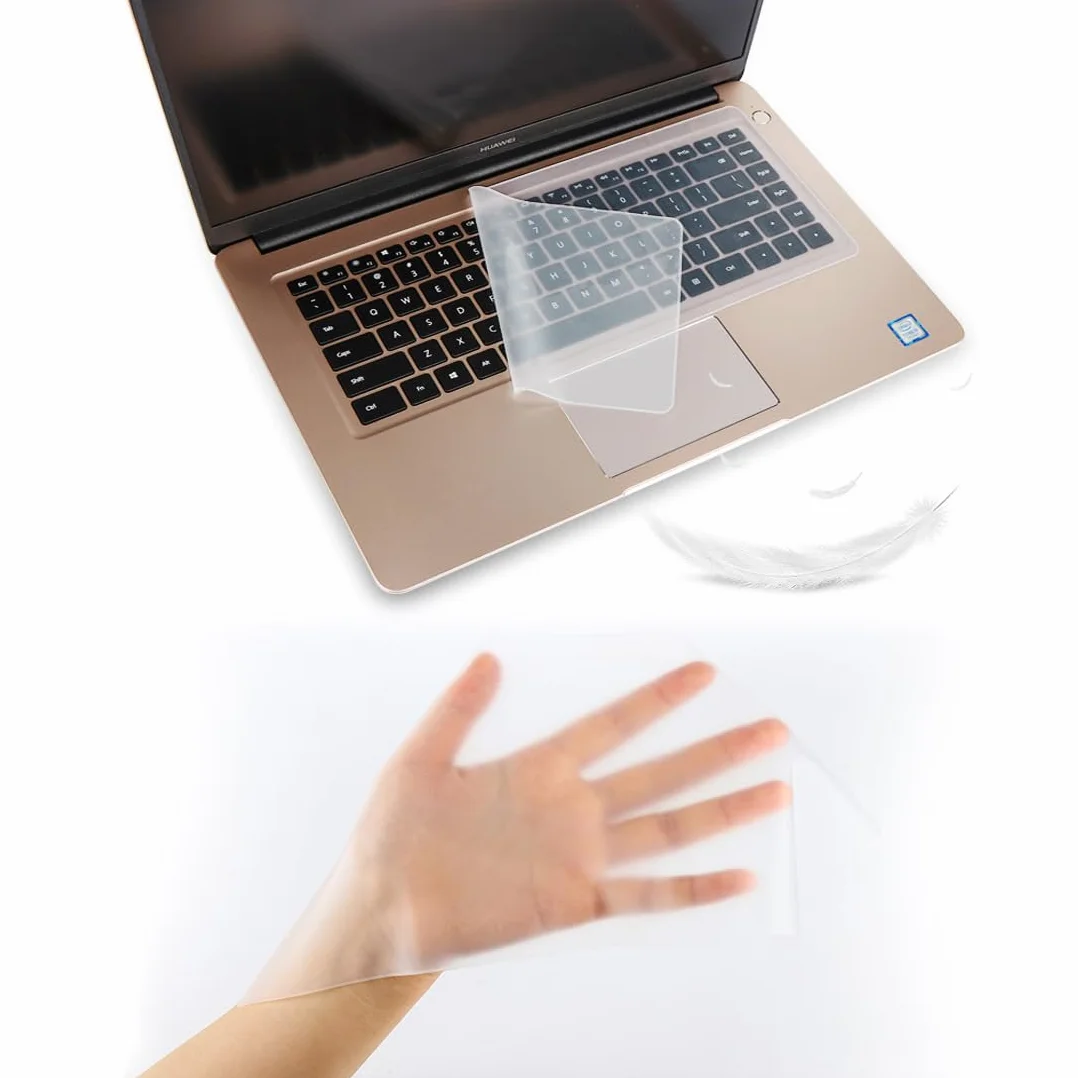4 Pezzi Copritastiera Ultrasottile Screen Protezione Tastiera Fodera, Trasparente Pellicola Protettiva Compatible Cover in Silicone Pellicola Universale Compatible con Laptop, Netbook,15-17"
