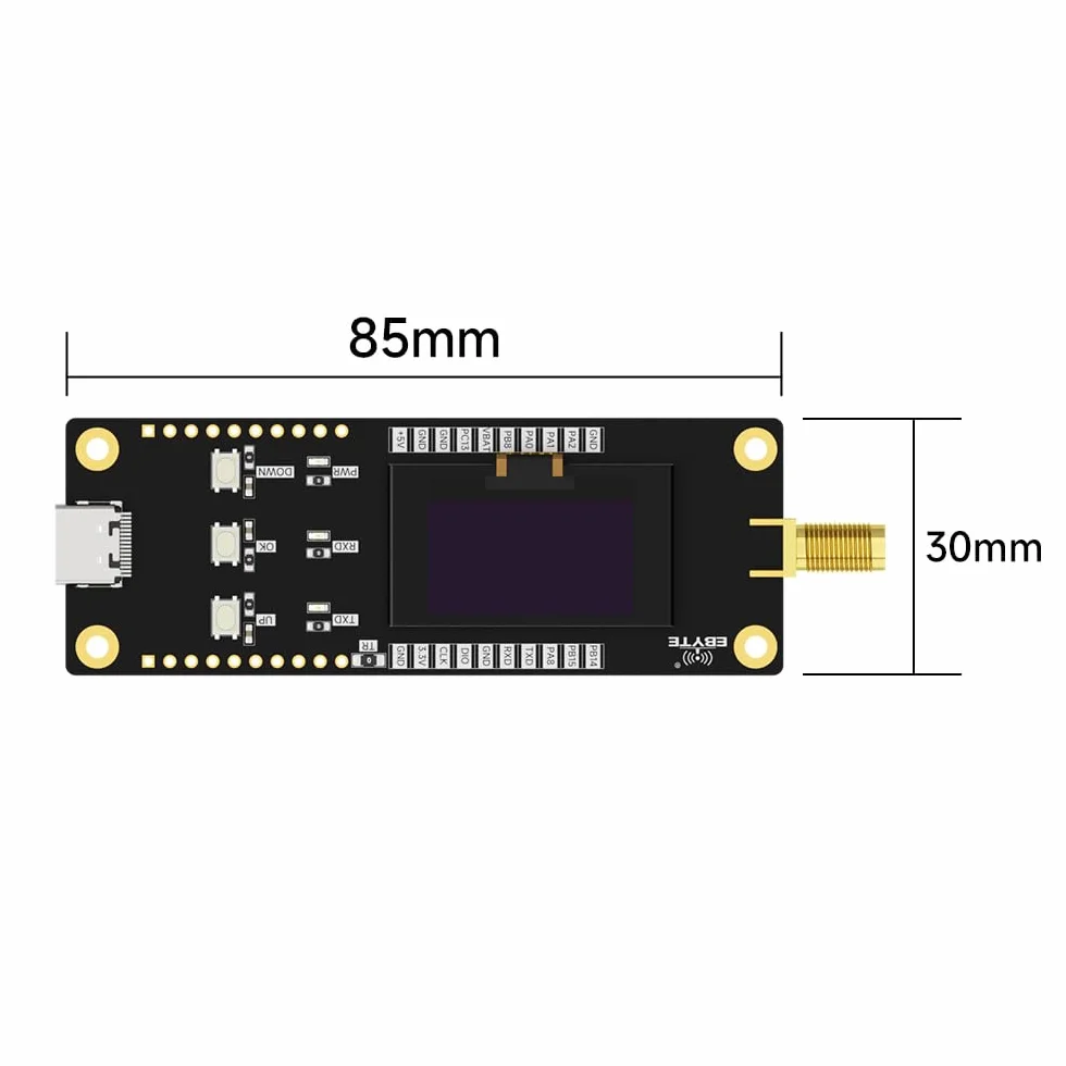 433/868/915M 22/30dbm Lora Wireless Offline Development Test Board E22-SC Button Control OLED RF Transceiver UART (433M SPI 30dbm)