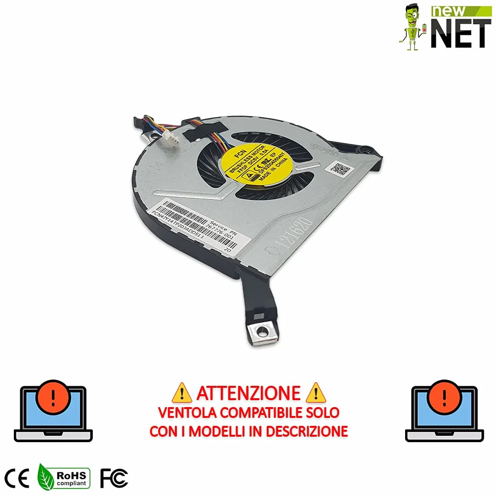 New Net ® Ventola CPU Fan compatibile con HP EG50060S1-C120-S9A DFS200405040T KSB0705HBA05 773384-001 762505-001 767776-001 722437-001 767712-001 765788-001