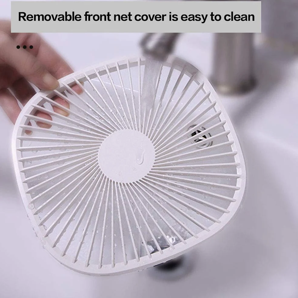 Ventilatore portatile ricaricabile, Ventilatore silenzioso con telecomando, Ventilatore da scrivania USB, Ventilatore elettrico pieghevole per ufficio, casa, campeggio,Grigio