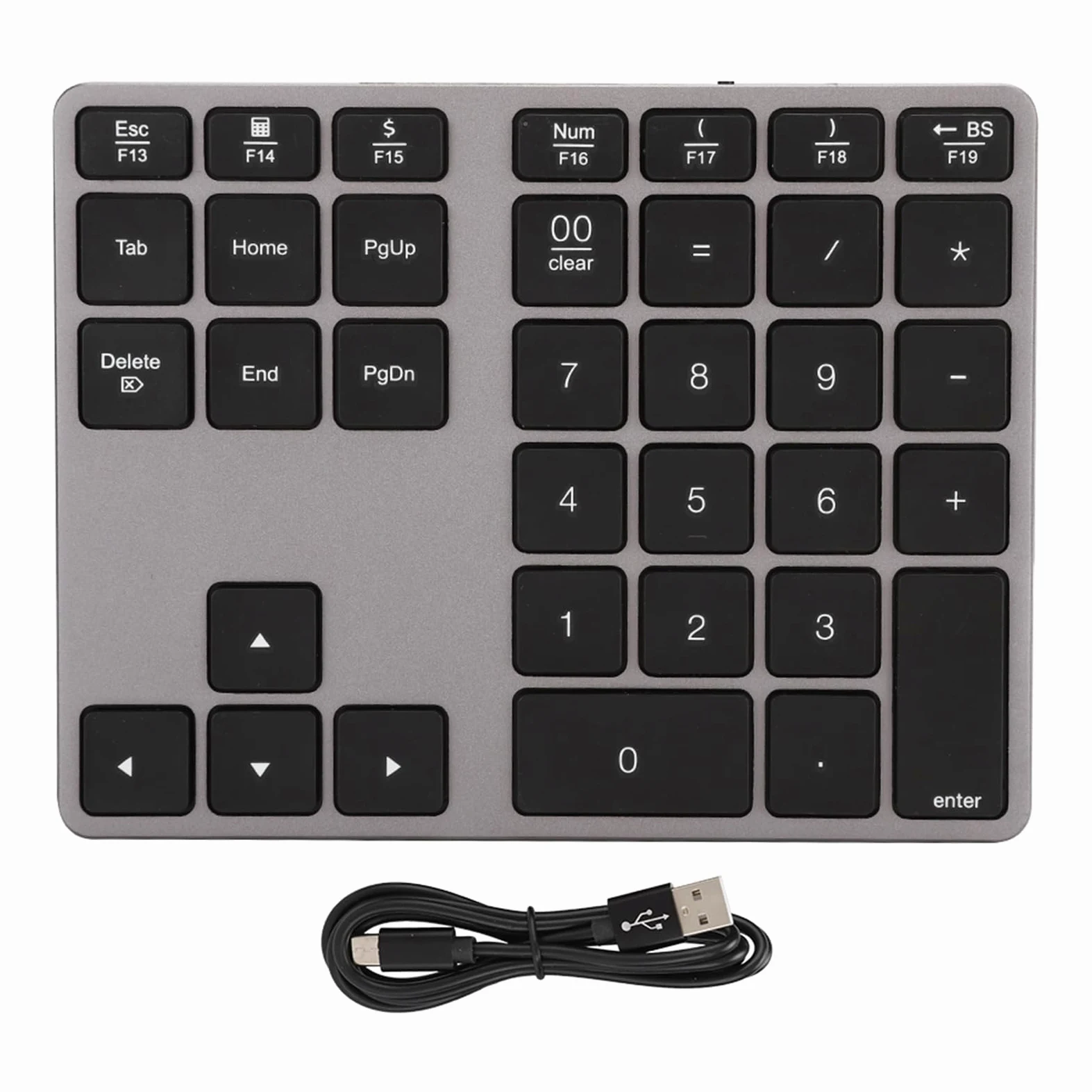 Tastierino numerico, tastiera, tastiera ricaricabile, mini tastiera 5.0 per notebook, per laptop desktop, per(grigio ferro)