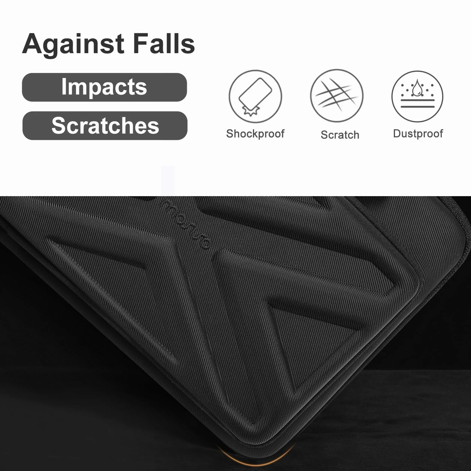 MOSISO 17 Pollici Custodia Rigida Laptop, 17,3 Pollici Borsa Computer Uomo Donna Compatibile con Macbook, HP, Dell, Lenovo, Asus, Notebook, Borsa PC Con Tasca Frontale e Tracolla, Nero