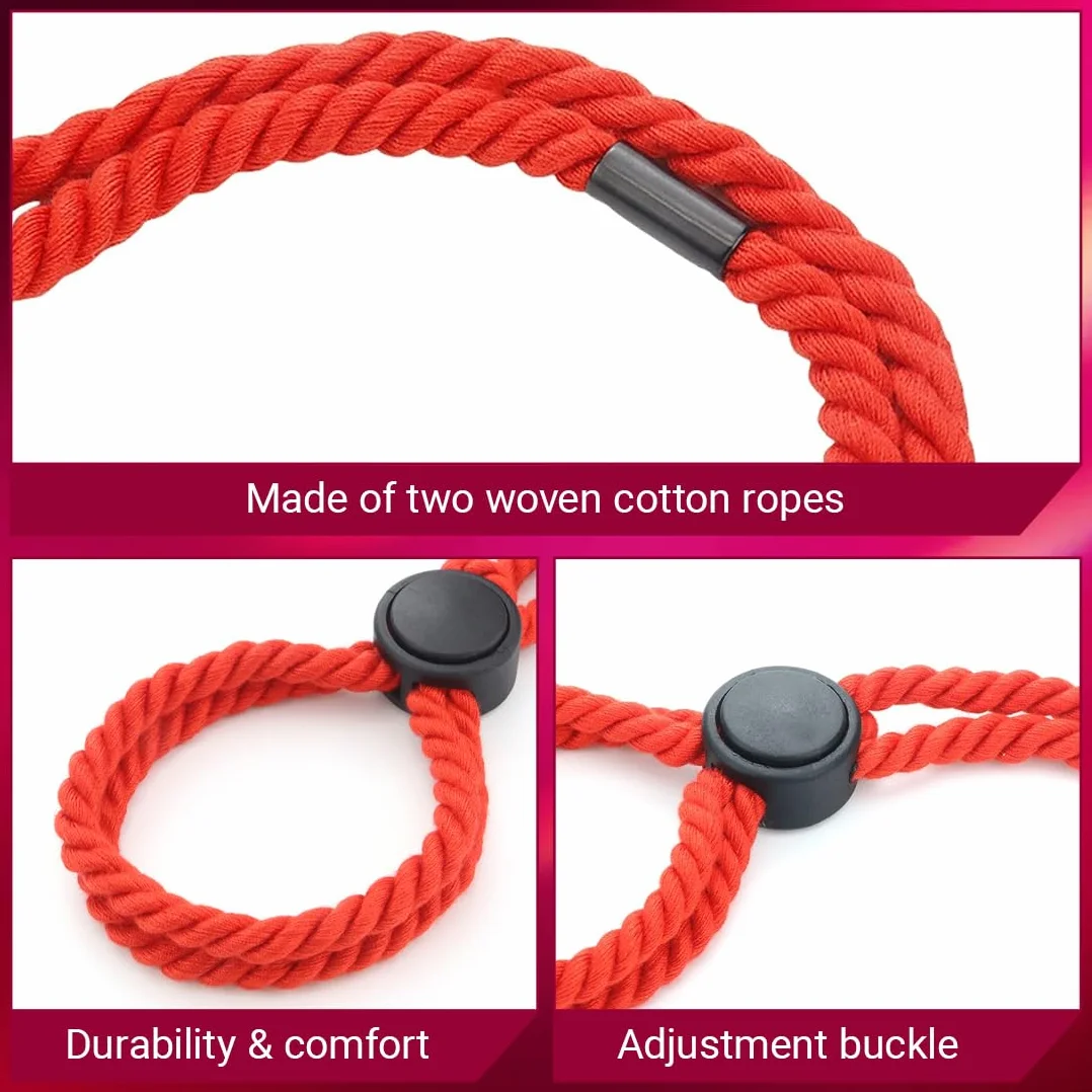 Kit Bondage Set per Coppie - Corde Rosse per Principianti, Fune SM, BDSM