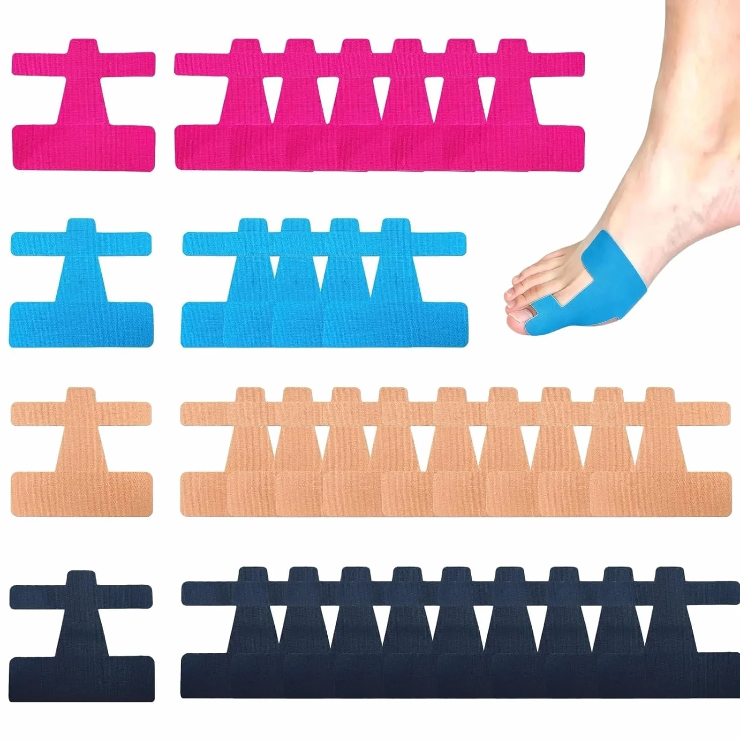 Kinesiotape Alluce Valgo Pretagliato 40 Pezzi Fisioterapico Sportivo