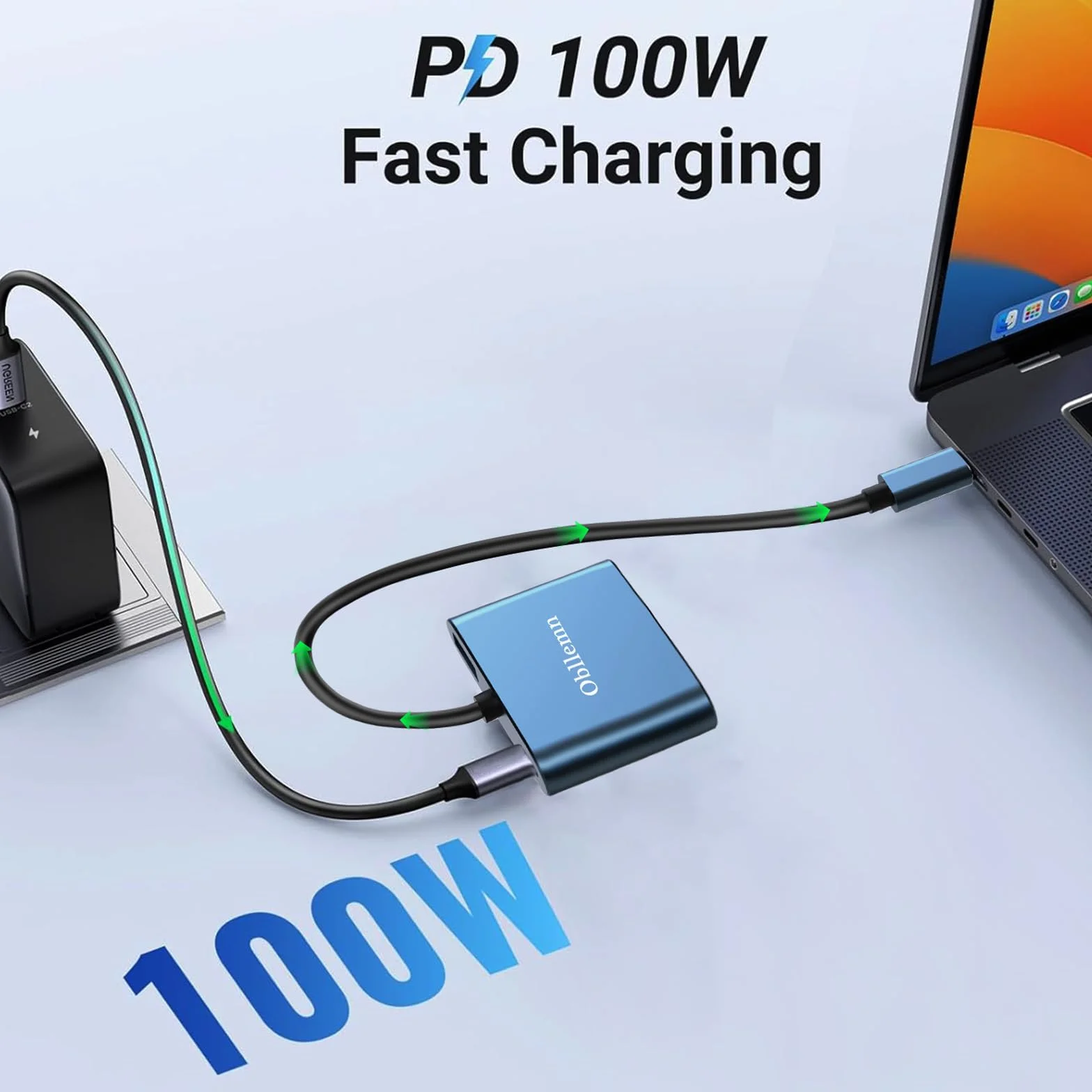 Adattatore USB C a HDMI VGA 4K 30Hz 4 in 1 Multiporta Thunderbolt 3 con USB 3.0 PD 100W per MacBook Pro/Air