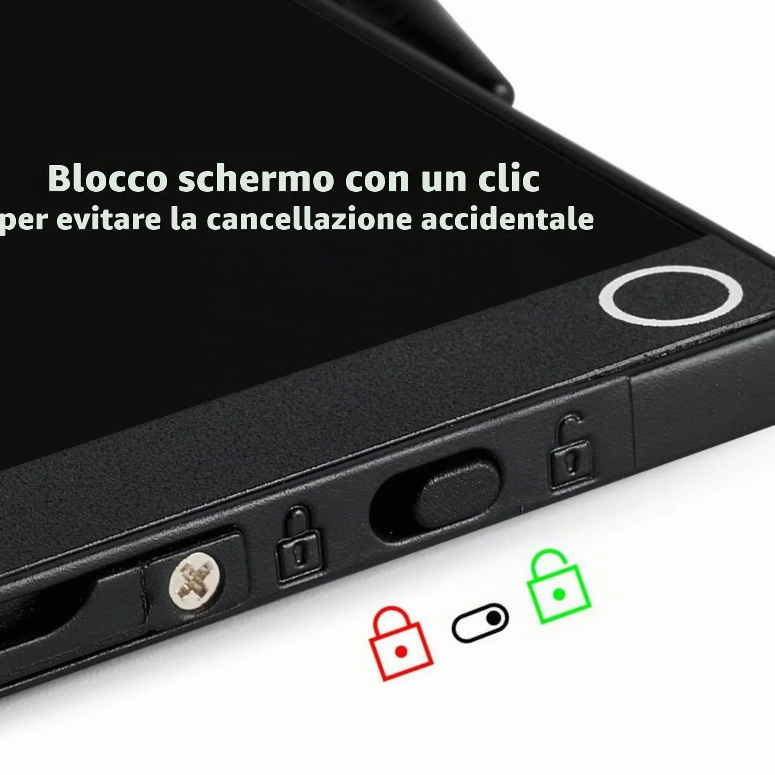 EMEBAY Tablet da Scrittura LCD 6,5 Pollici Mini Blocco Note Digitale Cancellabile Schermo Intero con Custodia per Bambini Adulti