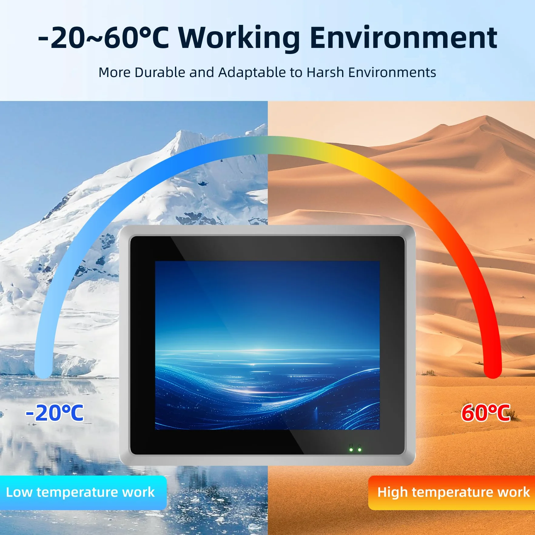 Panel PC Industriale 15" IP65 Touchscreen Capacitivo 10 Punti Senza Ventola All-In-One Windows 10 Pro J6412 8GB RAM 128GB SSD