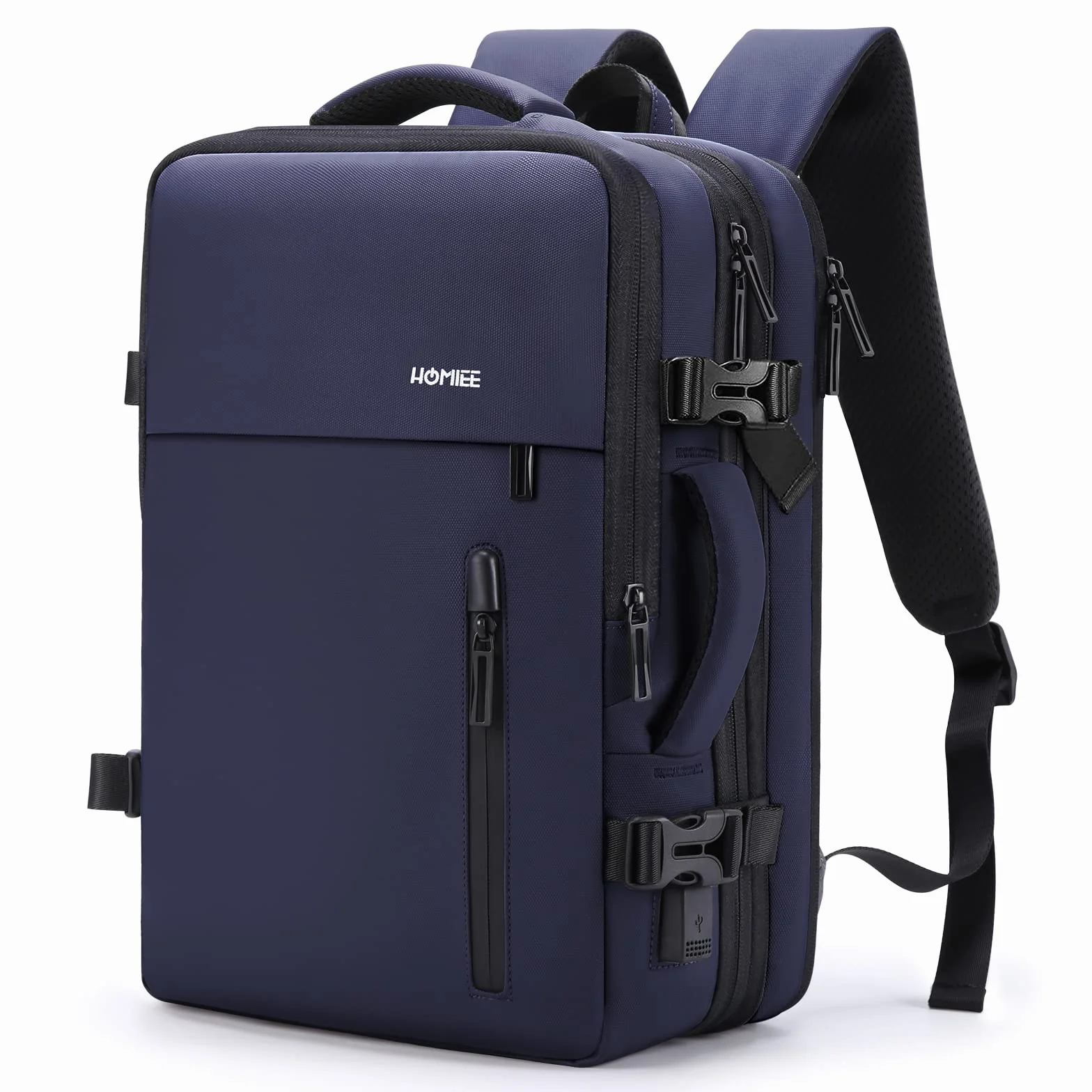 HOMIEE Zaino da Viaggio Aereo Zaino Porta PC 15.6 Pollici Zaini Uomo Impermeabile Anti-furto Antifurto Zaino Computer Portatile con Caricatore USB per Scuola Lavor Università
