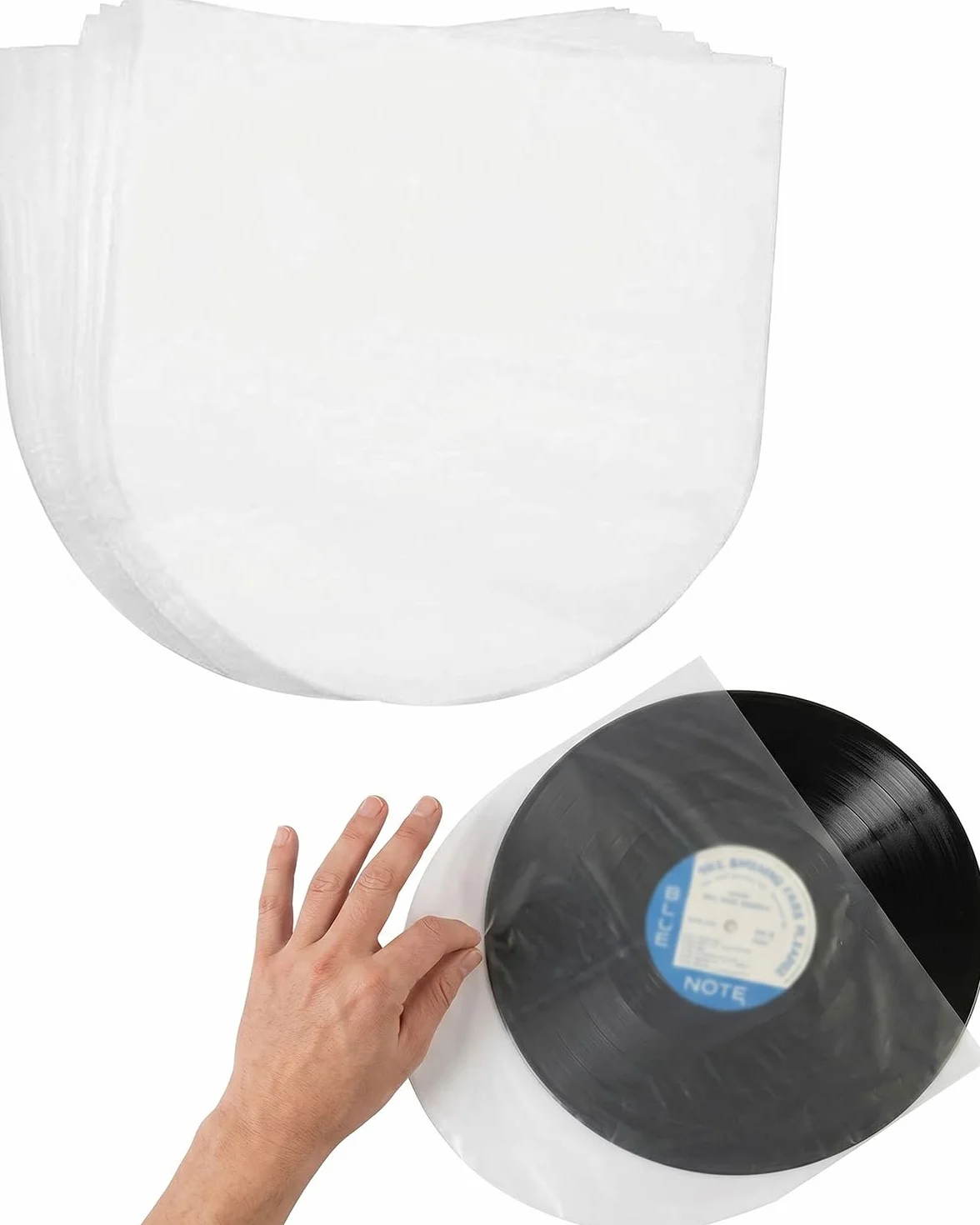 30 Pezzi Buste Interne per Vinili 12 Pollici, Protezioni LP Antistatiche, Sleeves Semitrasparenti con Fondo a U, 33 Giri