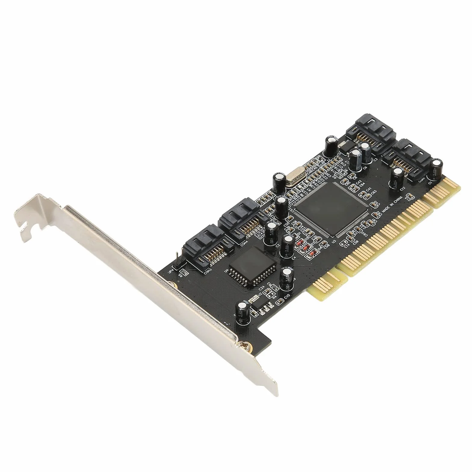 Bewinner Scheda SATA da PCI a 4 porte, 4 canali Serial ATA indipendenti Controller PCI SATA con trasferimento da 1,5 Gbps, scheda di espansione SATA per computer desktop HDD SSD