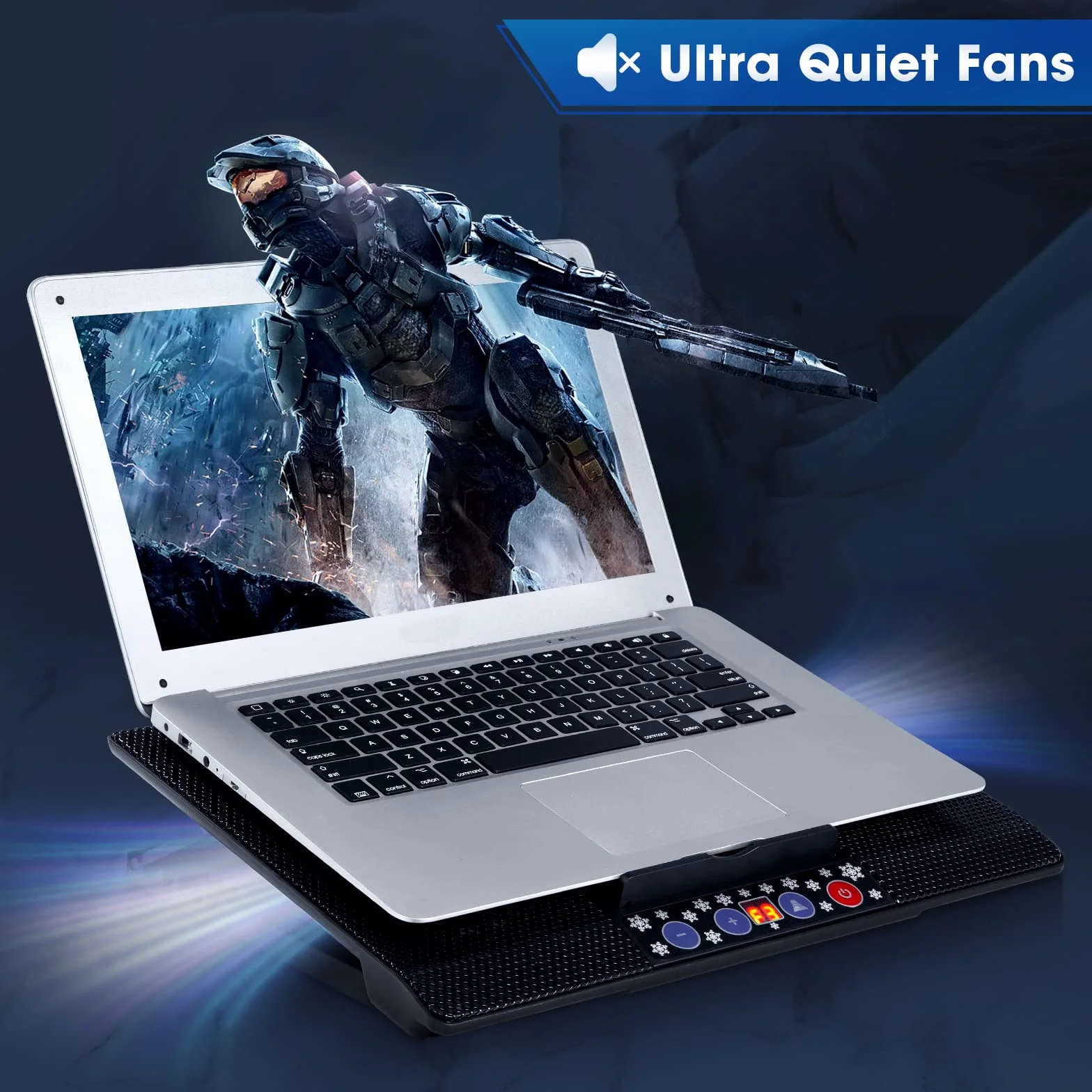 Base Raffreddamento PC Portatile, Supporto Notebook Altezza Regolabile Silenzioso per Laptop 12-17"