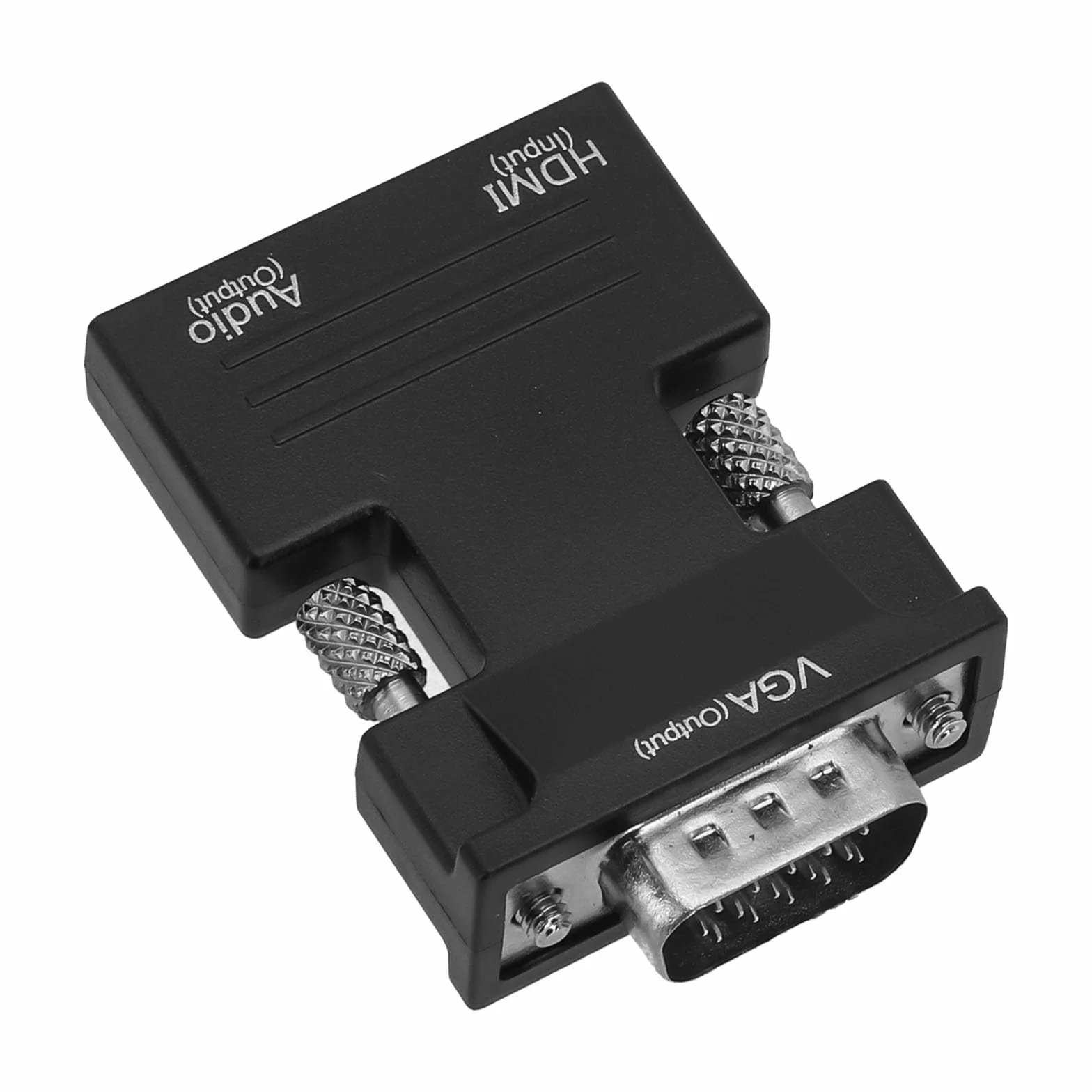 Convertitore VGA da femmina a maschio con cavo audio da 3,5 mm, adattatore video HD 1080P per proiettore, per PS4, laptop e PC, design compatto in ABS (nero)