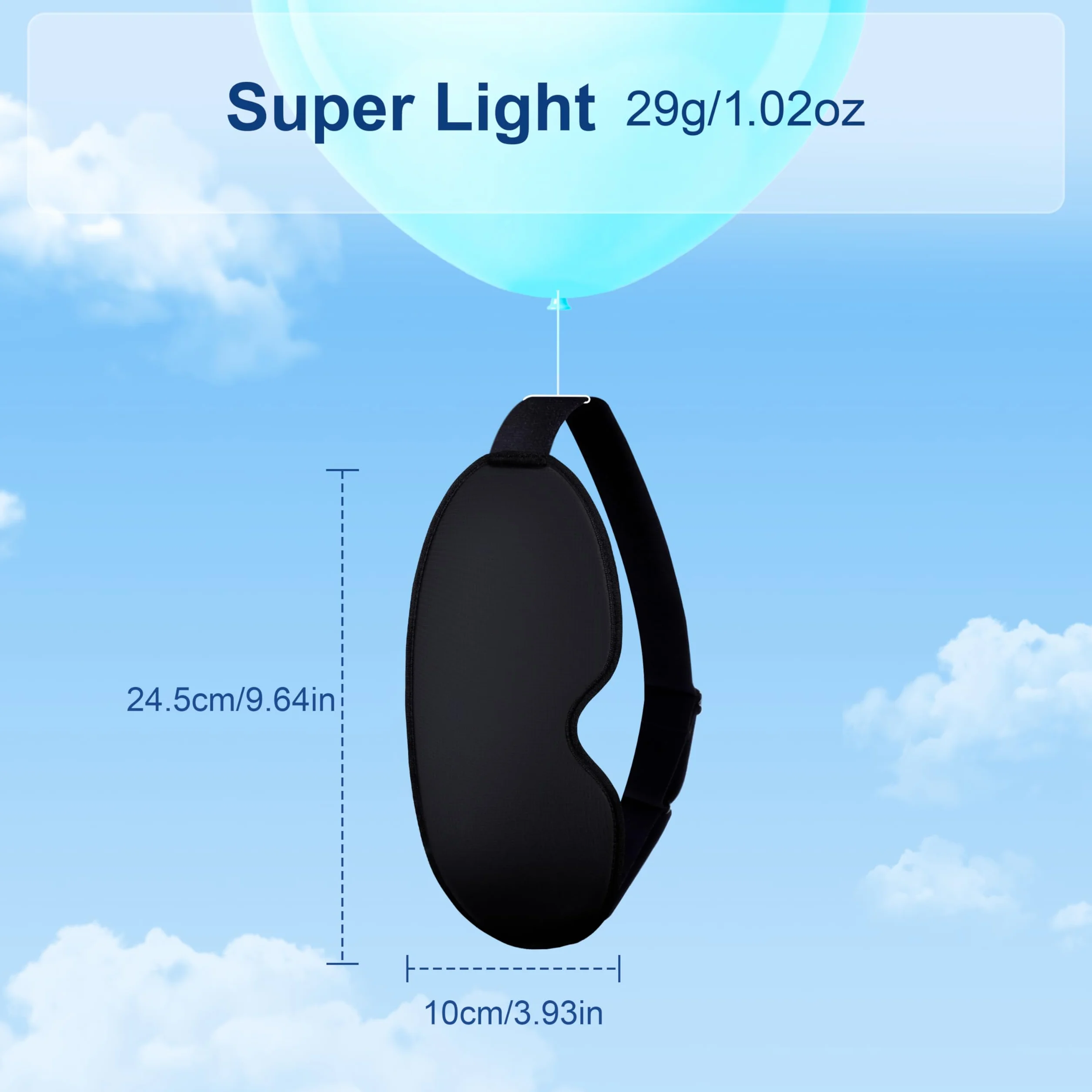 Gritin Mascherina per Dormire 3D Occhi Blocca Luce, Pressione Zero, Ergonomico, Morbido, Confortevole per Viaggi Sonno